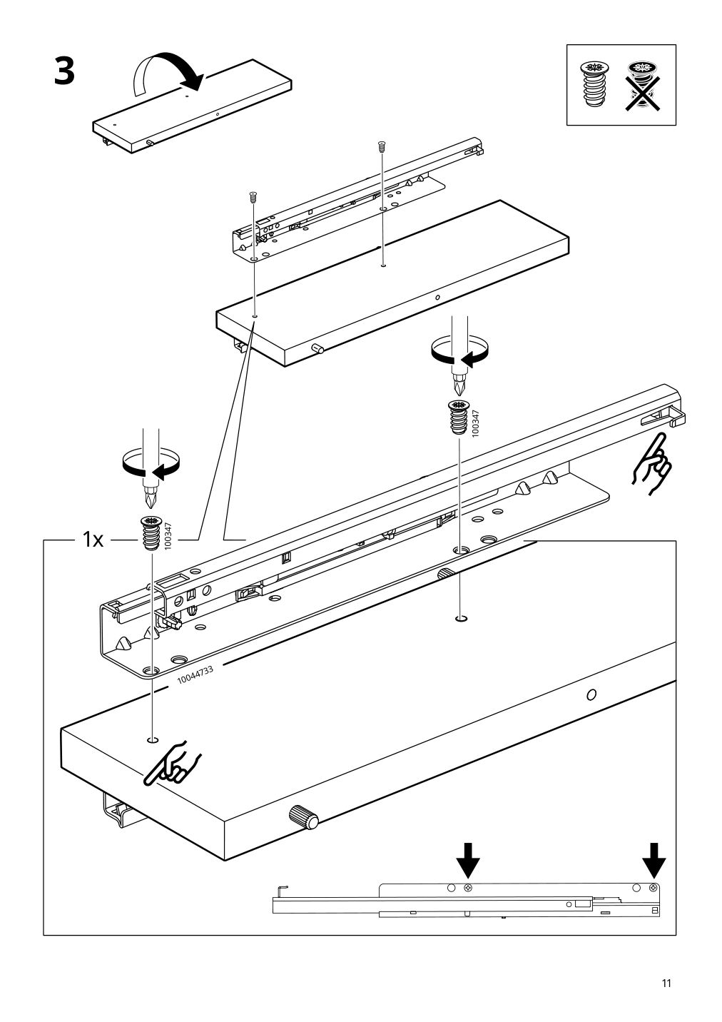 Assembly instructions for IKEA Idanaes cabinet with bi fold glass doors white | Page 11 - IKEA IDANÄS cabinet with bi-fold glass doors 104.960.38