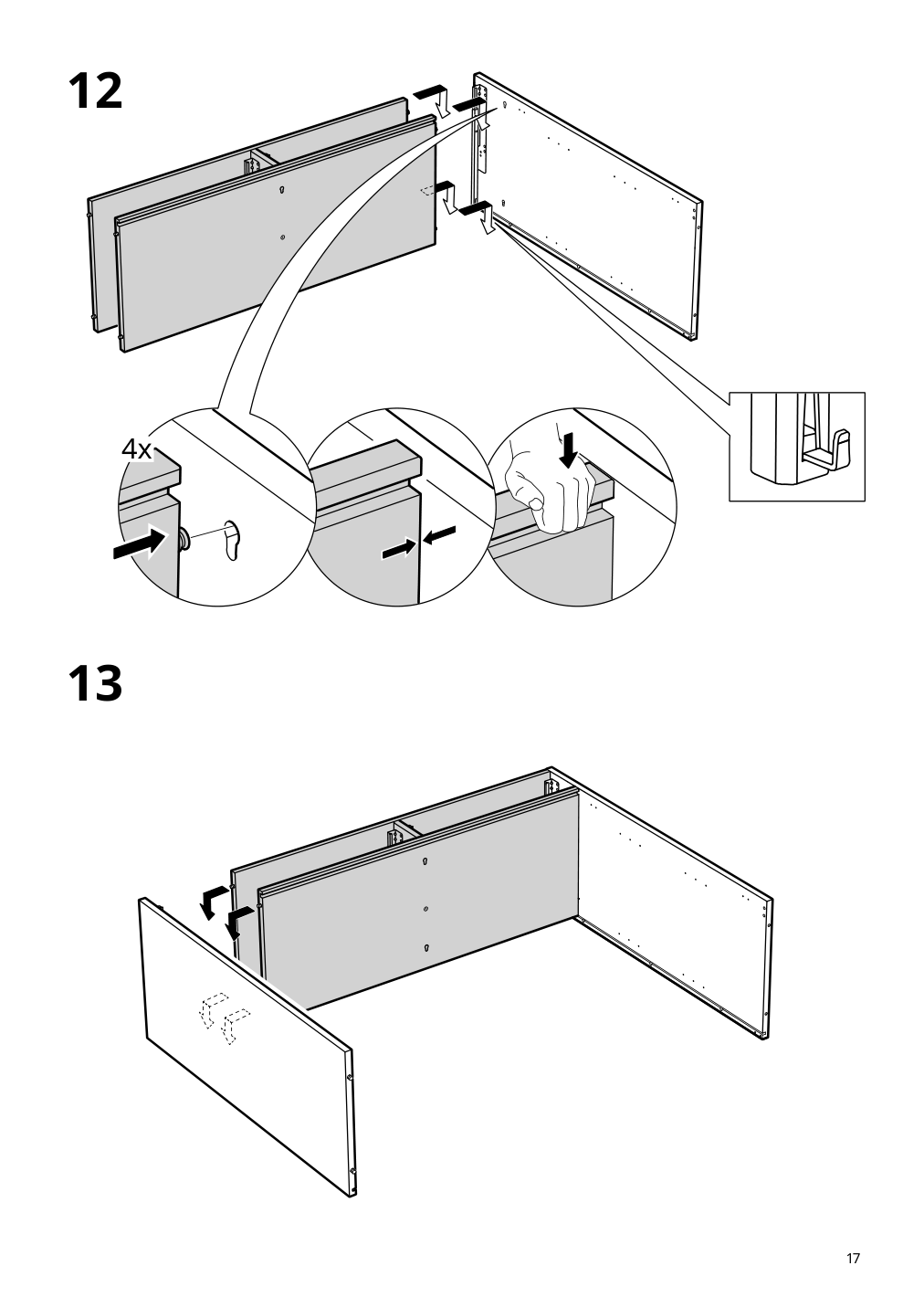 Assembly instructions for IKEA Idanaes cabinet with bi fold glass doors white | Page 17 - IKEA IDANÄS cabinet with bi-fold glass doors 104.960.38