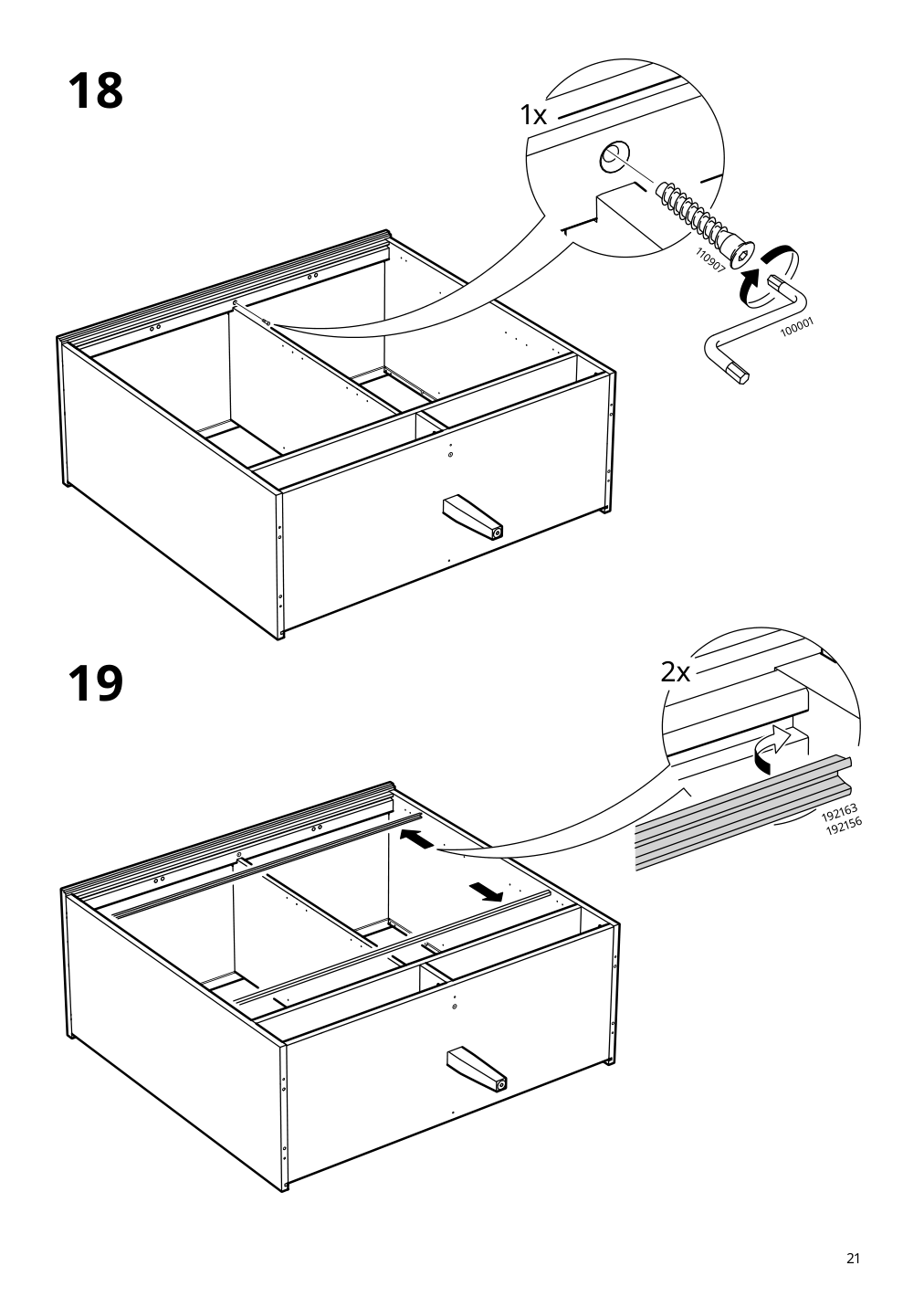 Assembly instructions for IKEA Idanaes cabinet with bi fold glass doors white | Page 21 - IKEA IDANÄS cabinet with bi-fold glass doors 104.960.38