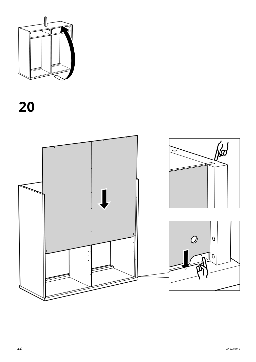 Assembly instructions for IKEA Idanaes cabinet with bi fold glass doors dark brown stained | Page 22 - IKEA IDANÄS cabinet with bi-fold glass doors 604.960.31