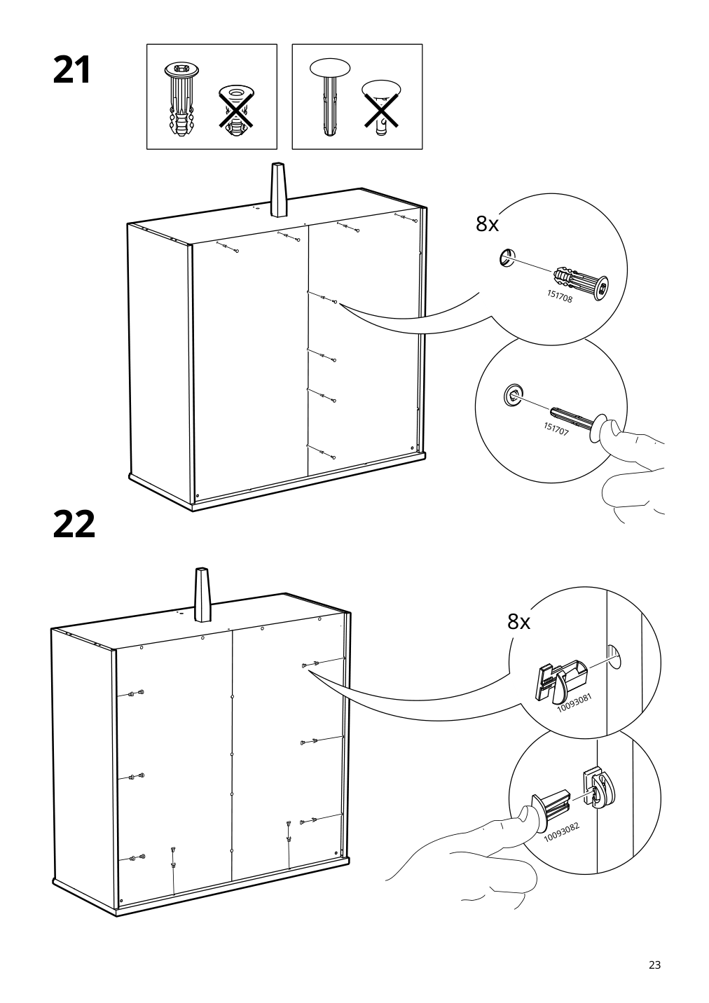 Assembly instructions for IKEA Idanaes cabinet with bi fold glass doors white | Page 23 - IKEA IDANÄS cabinet with bi-fold glass doors 104.960.38