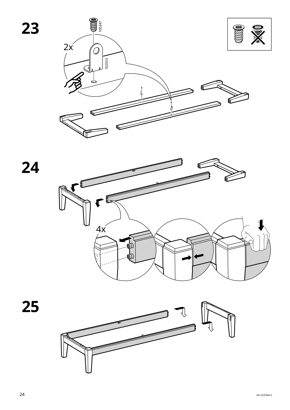 Assembly instructions for IKEA Idanaes cabinet with bi fold glass doors white | Page 24 - IKEA IDANÄS cabinet with bi-fold glass doors 104.960.38