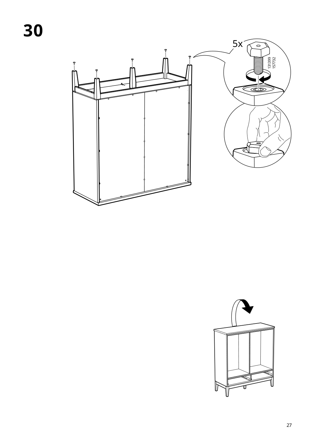 Assembly instructions for IKEA Idanaes cabinet with bi fold glass doors white | Page 27 - IKEA IDANÄS cabinet with bi-fold glass doors 104.960.38