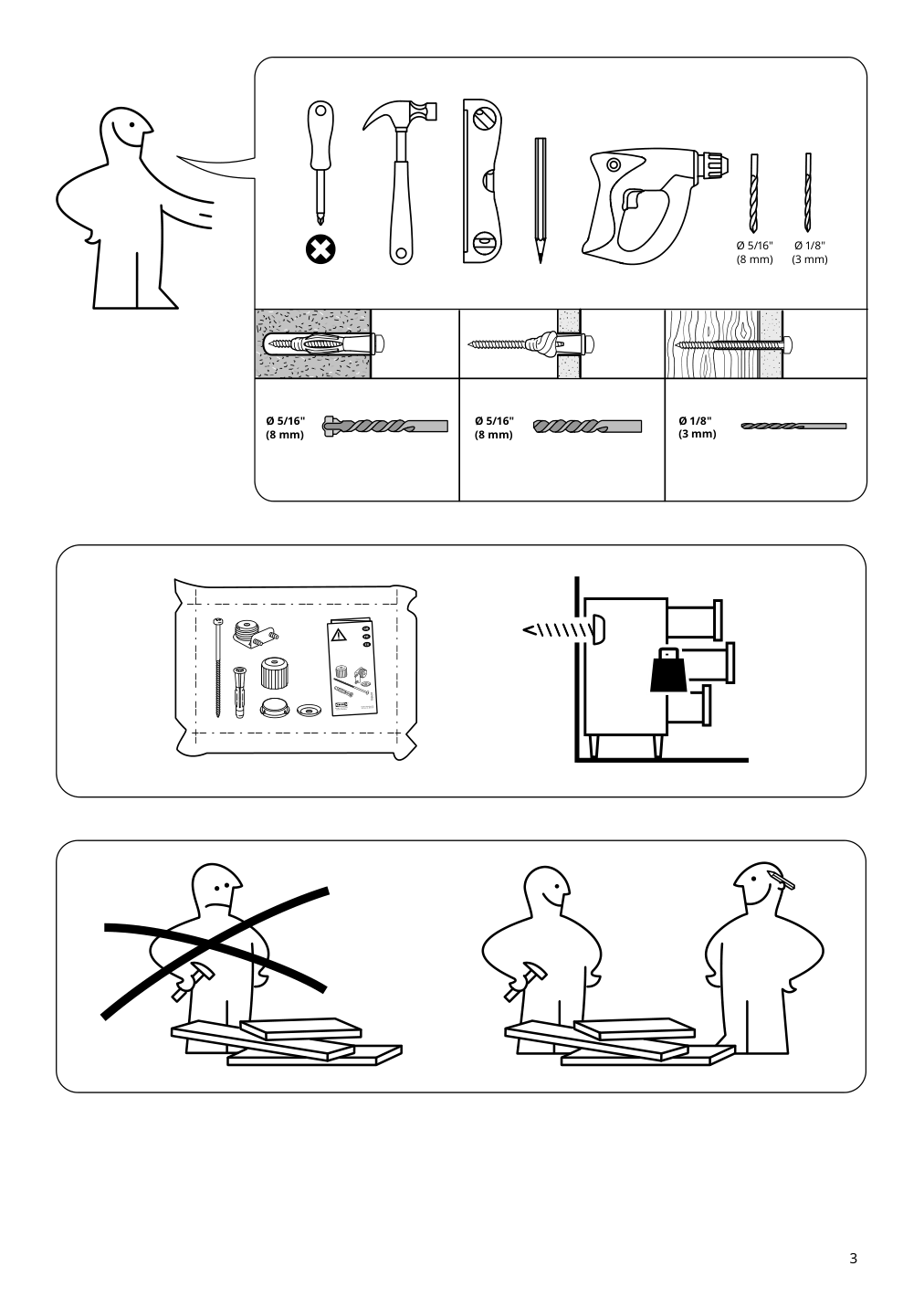 Assembly instructions for IKEA Idanaes cabinet with bi fold glass doors white | Page 3 - IKEA IDANÄS cabinet with bi-fold glass doors 104.960.38