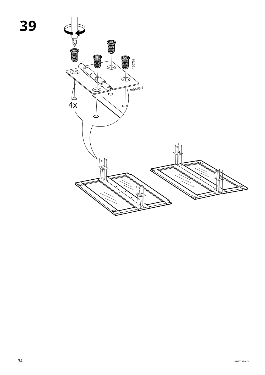 Assembly instructions for IKEA Idanaes cabinet with bi fold glass doors dark brown stained | Page 34 - IKEA IDANÄS cabinet with bi-fold glass doors 604.960.31