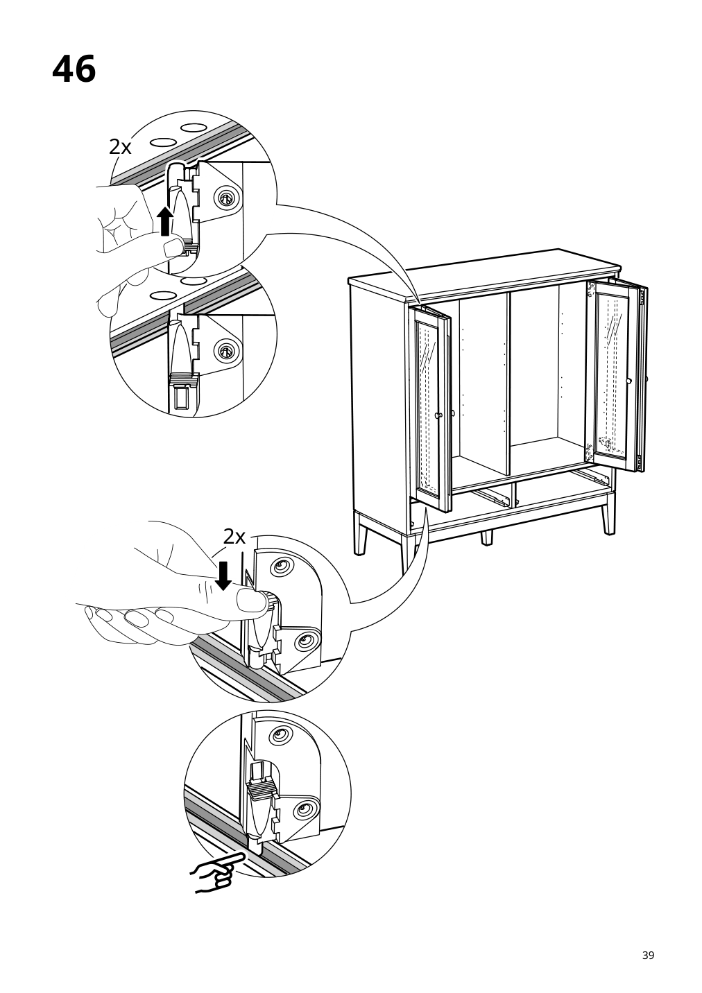 Assembly instructions for IKEA Idanaes cabinet with bi fold glass doors white | Page 39 - IKEA IDANÄS cabinet with bi-fold glass doors 104.960.38