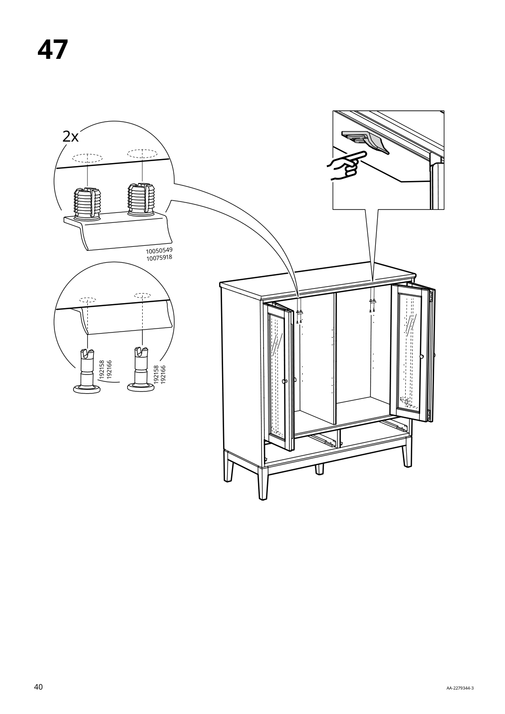 Assembly instructions for IKEA Idanaes cabinet with bi fold glass doors dark brown stained | Page 40 - IKEA IDANÄS cabinet with bi-fold glass doors 604.960.31