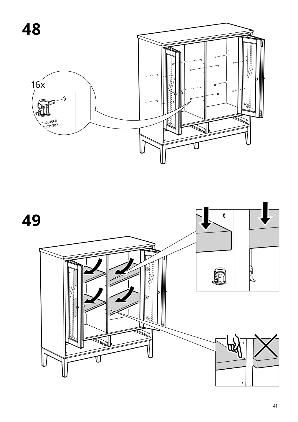 Assembly instructions for IKEA Idanaes cabinet with bi fold glass doors dark brown stained | Page 41 - IKEA IDANÄS cabinet with bi-fold glass doors 604.960.31