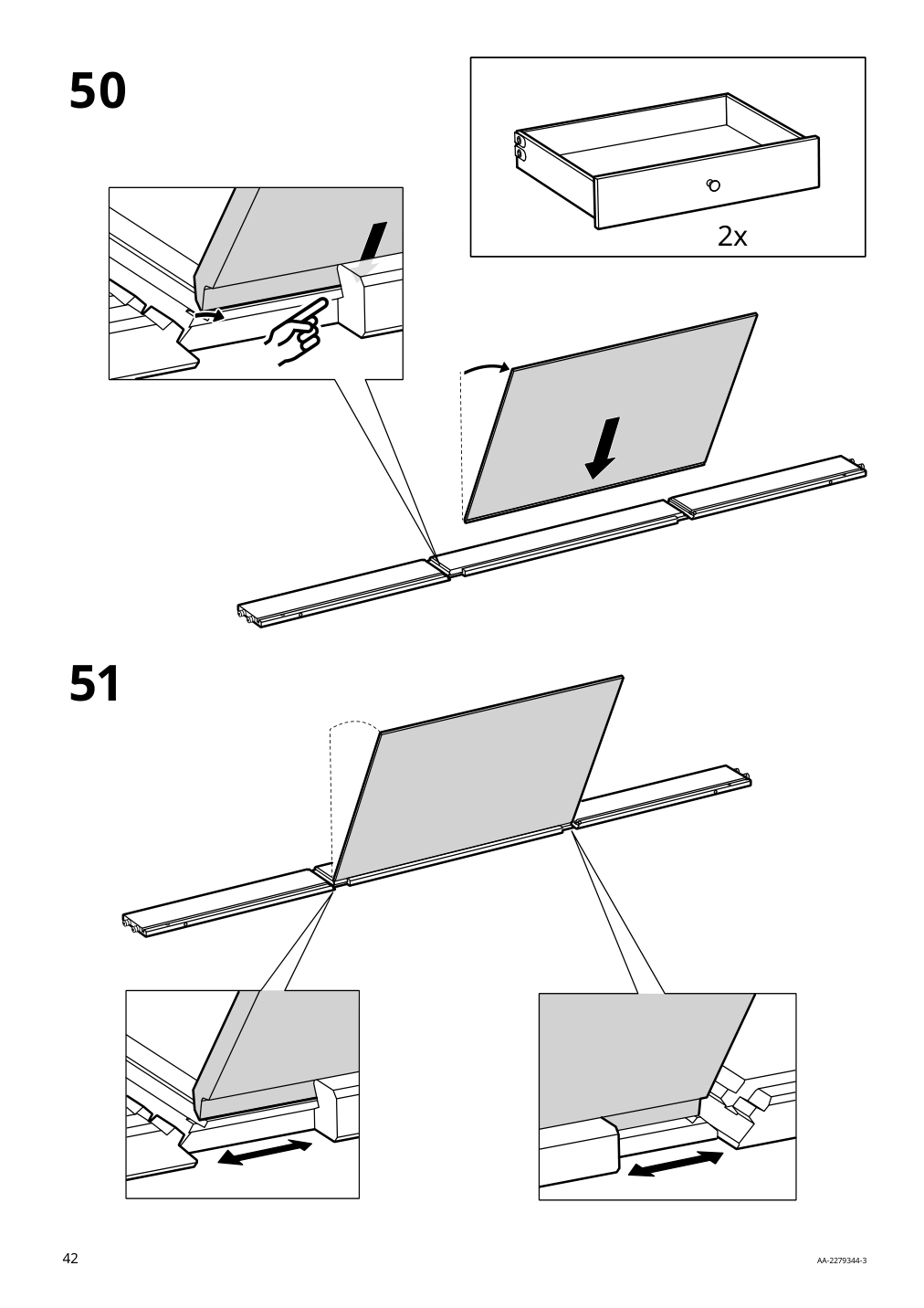 Assembly instructions for IKEA Idanaes cabinet with bi fold glass doors white | Page 42 - IKEA IDANÄS cabinet with bi-fold glass doors 104.960.38