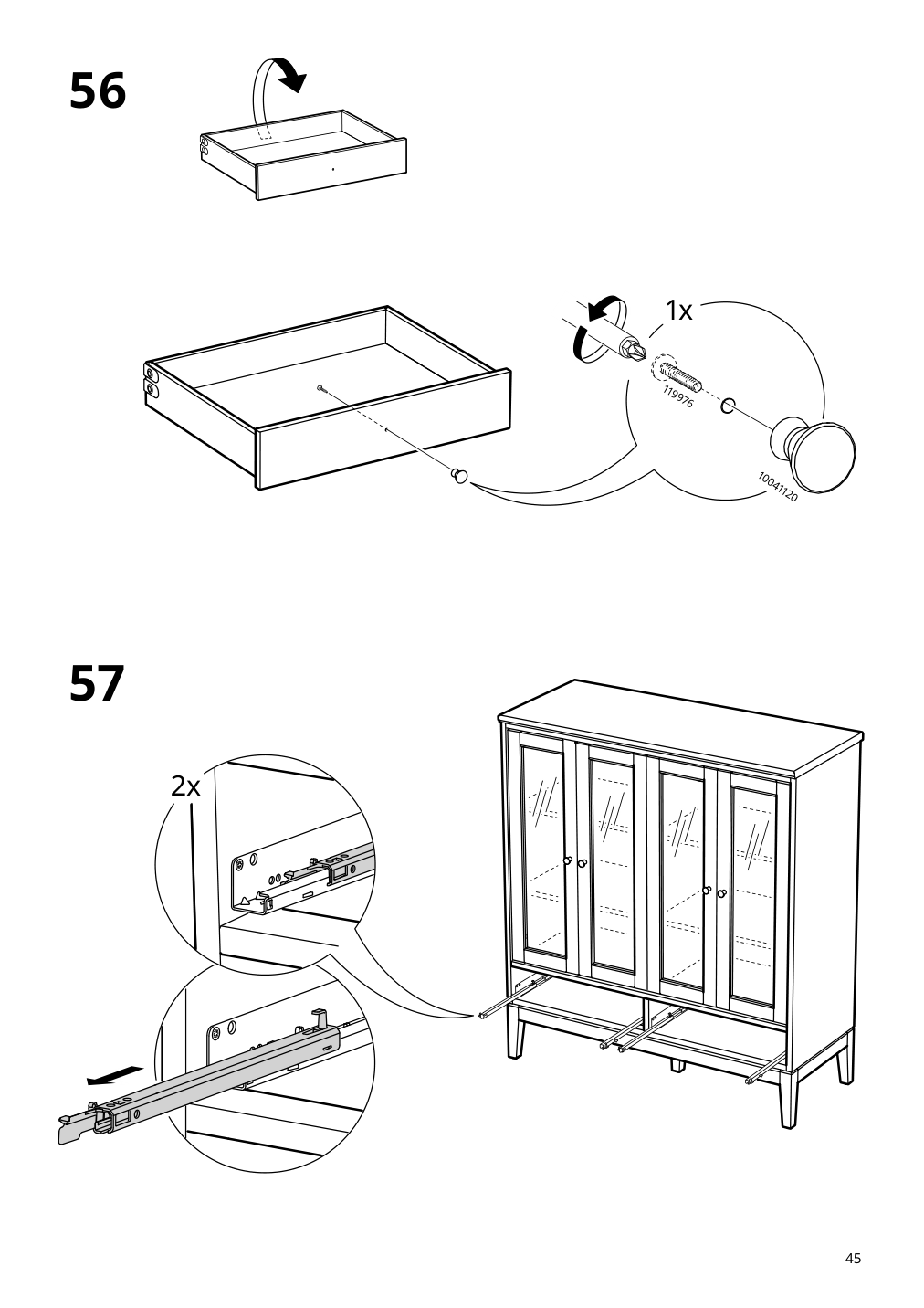 Assembly instructions for IKEA Idanaes cabinet with bi fold glass doors dark brown stained | Page 45 - IKEA IDANÄS cabinet with bi-fold glass doors 604.960.31