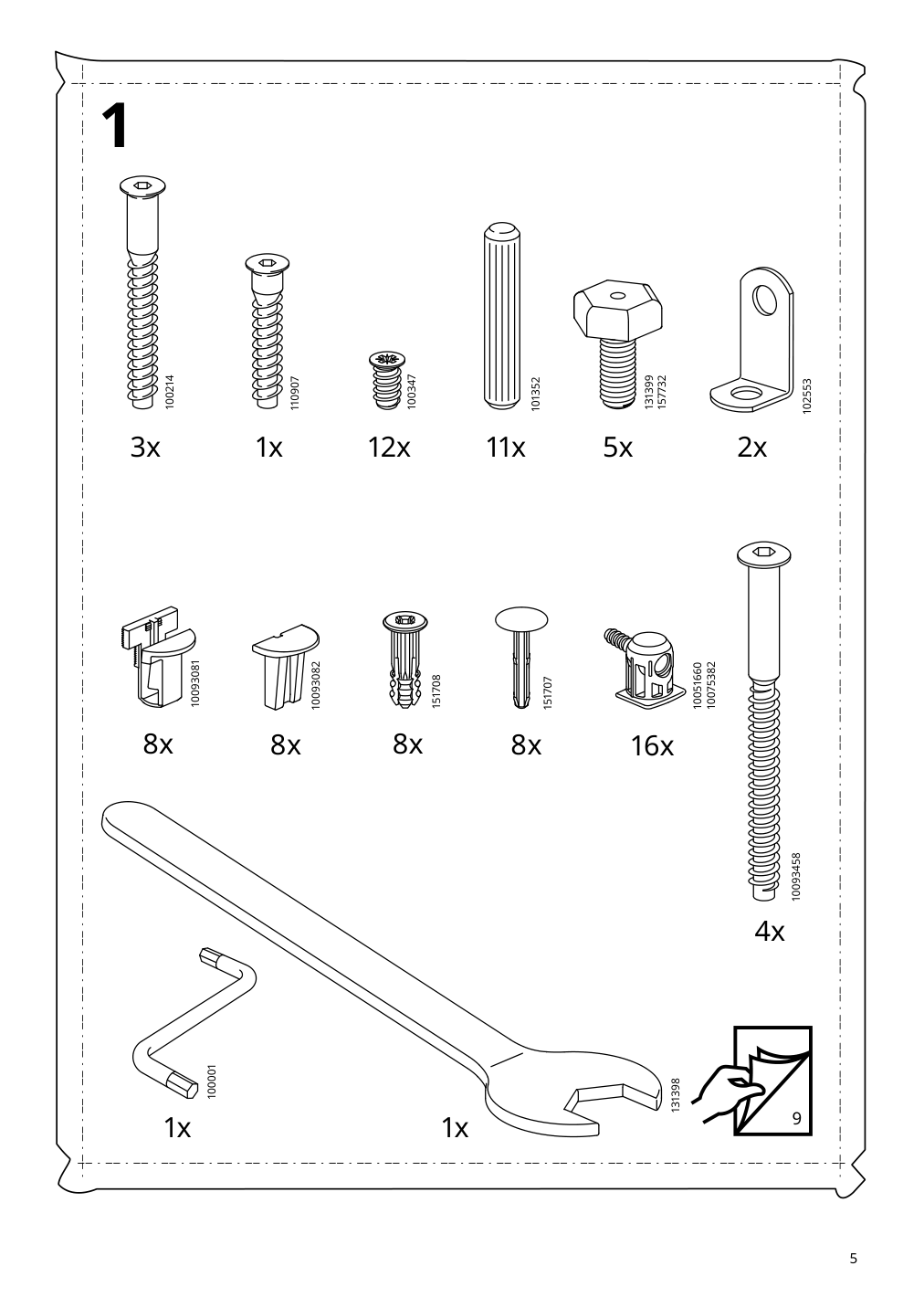 Assembly instructions for IKEA Idanaes cabinet with bi fold glass doors white | Page 5 - IKEA IDANÄS cabinet with bi-fold glass doors 104.960.38