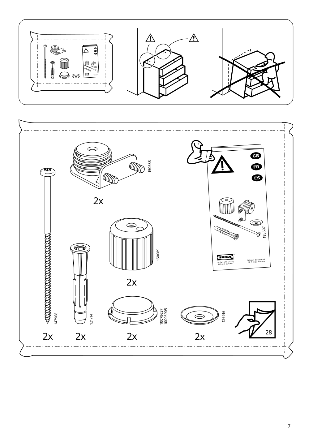 Assembly instructions for IKEA Idanaes cabinet with bi fold glass doors white | Page 7 - IKEA IDANÄS cabinet with bi-fold glass doors 104.960.38