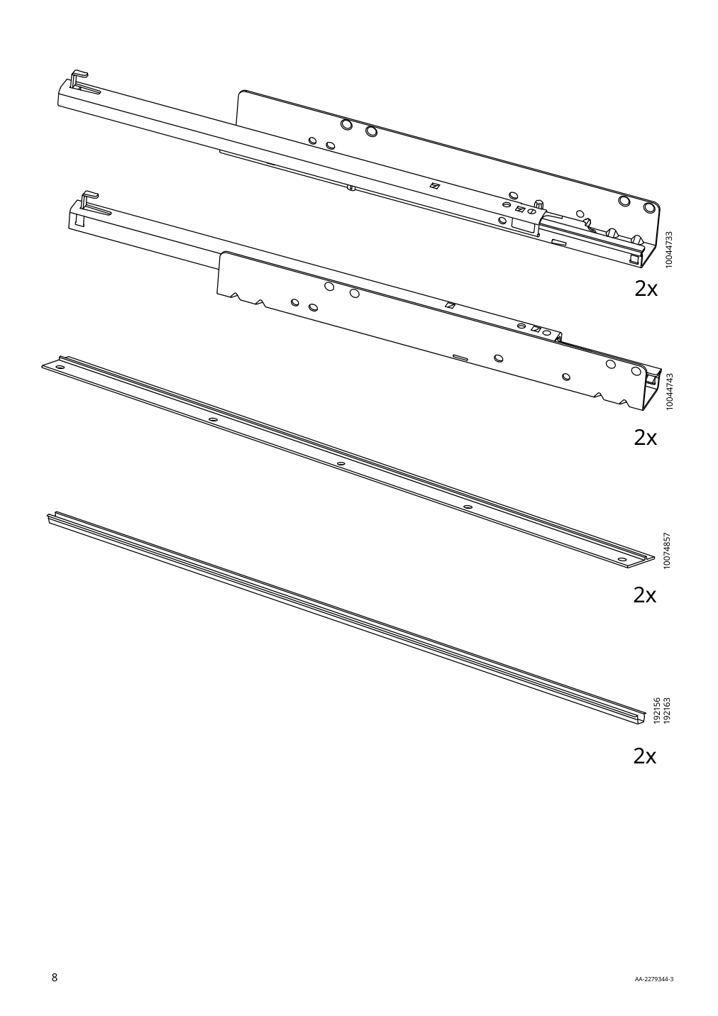 Assembly instructions for IKEA Idanaes cabinet with bi fold glass doors white | Page 8 - IKEA IDANÄS cabinet with bi-fold glass doors 104.960.38