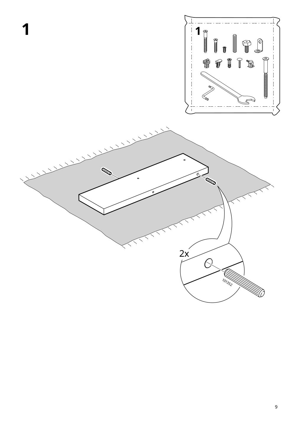 Assembly instructions for IKEA Idanaes cabinet with bi fold glass doors white | Page 9 - IKEA IDANÄS cabinet with bi-fold glass doors 104.960.38