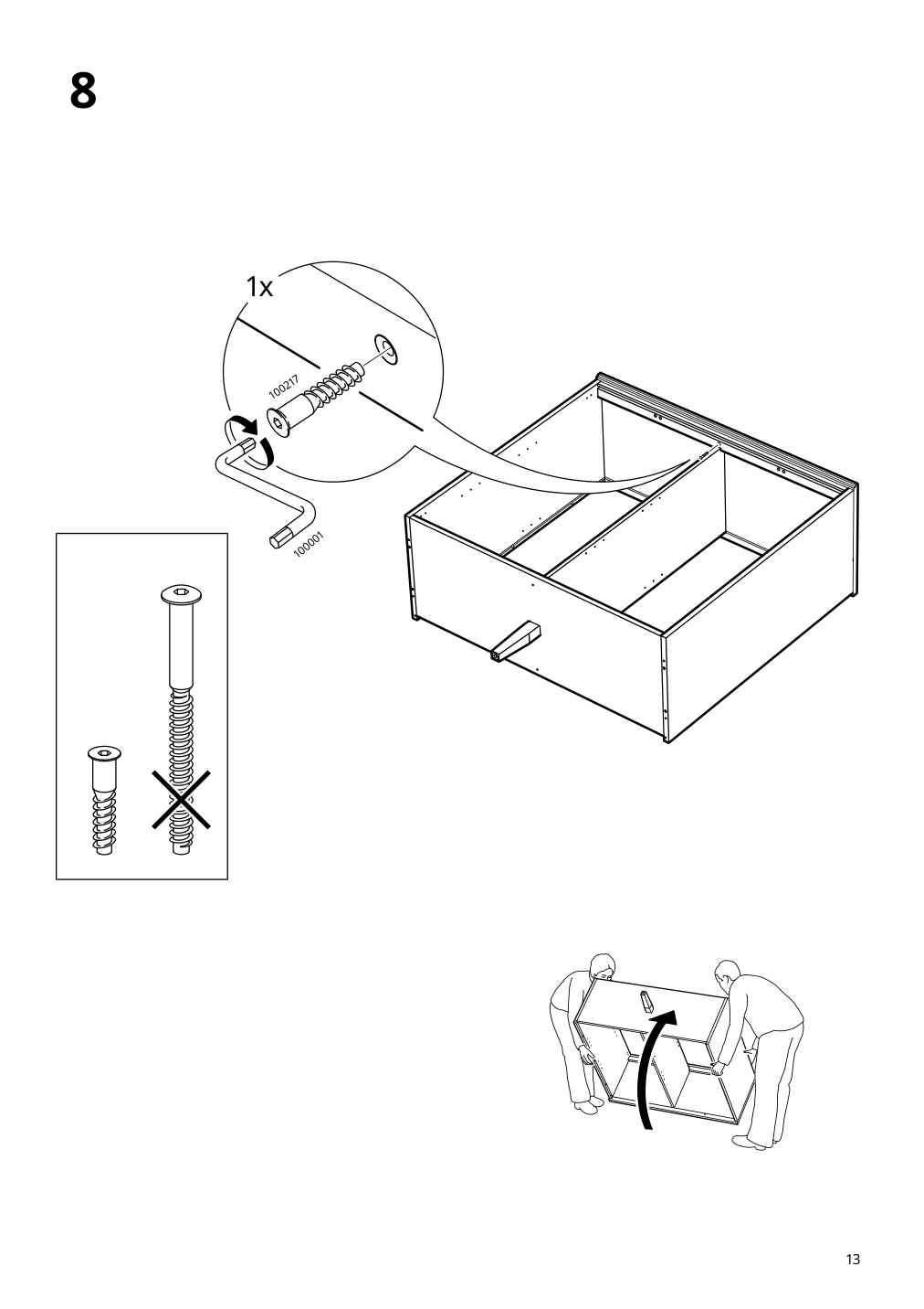 Assembly instructions for IKEA Idanaes cabinet with bi folding doors dark brown stained | Page 13 - IKEA IDANÄS cabinet with bi-folding doors 804.588.20