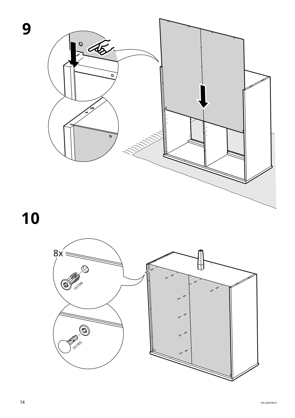 Assembly instructions for IKEA Idanaes cabinet with bi folding doors dark brown stained | Page 14 - IKEA IDANÄS cabinet with bi-folding doors 804.588.20