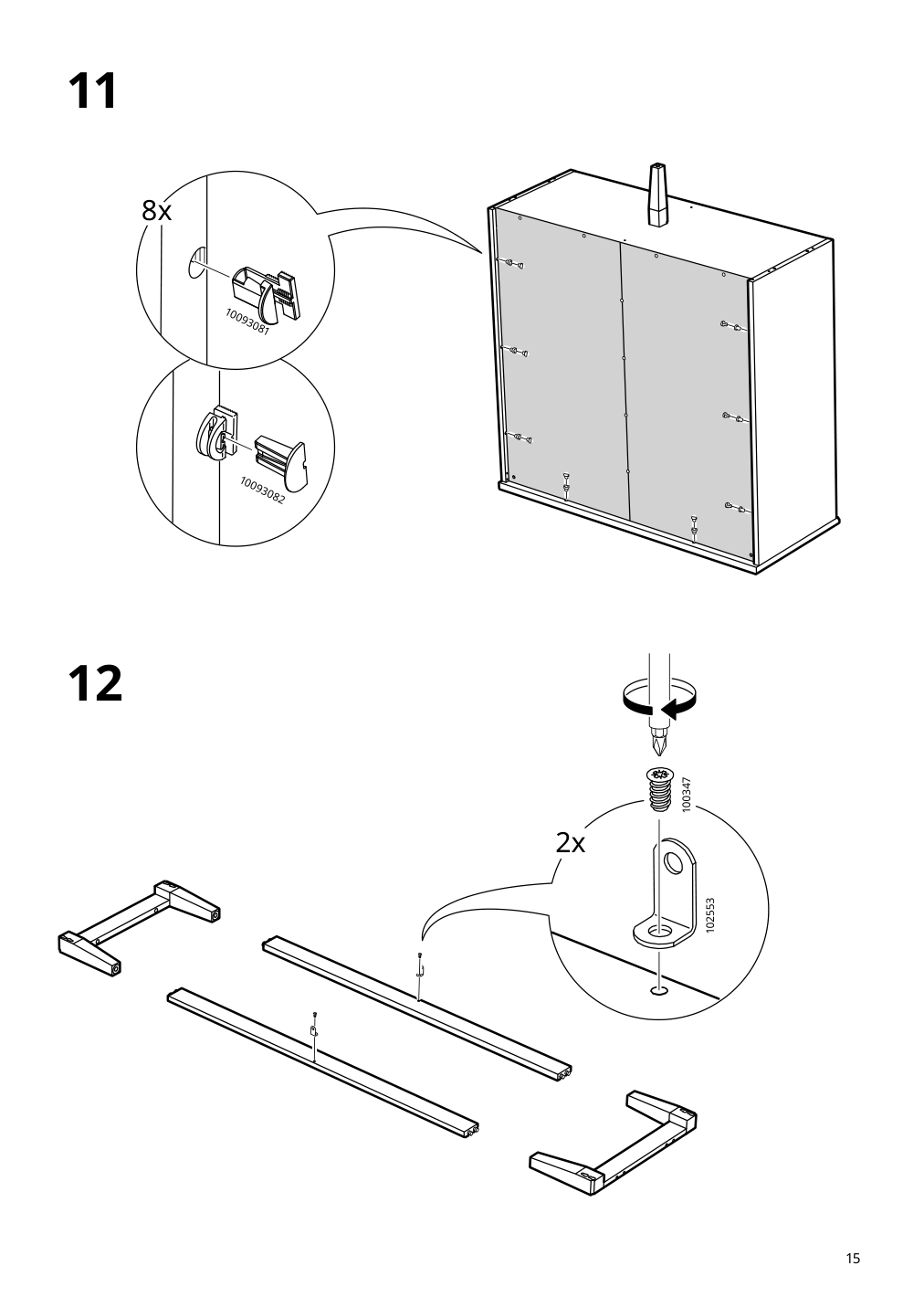 Assembly instructions for IKEA Idanaes cabinet with bi folding doors dark brown stained | Page 15 - IKEA IDANÄS cabinet with bi-folding doors 804.588.20