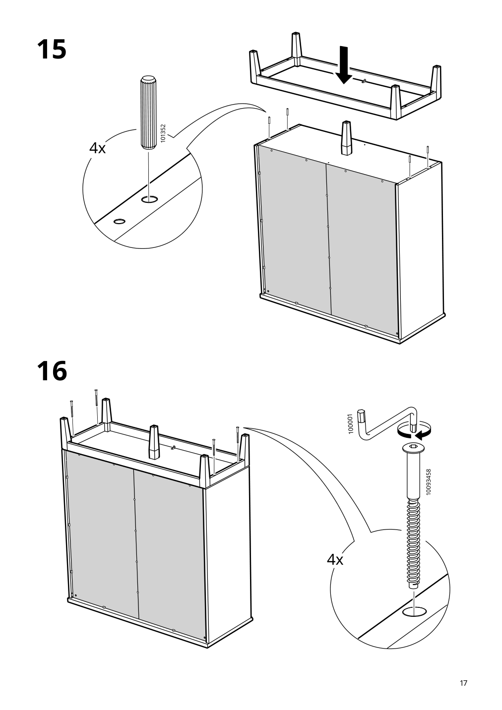 Assembly instructions for IKEA Idanaes cabinet with bi folding doors dark brown stained | Page 17 - IKEA IDANÄS cabinet with bi-folding doors 804.588.20