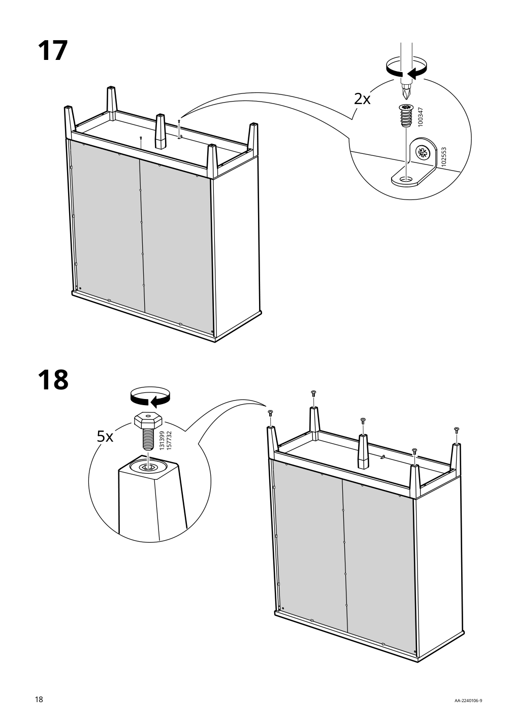 Assembly instructions for IKEA Idanaes cabinet with bi folding doors dark brown stained | Page 18 - IKEA IDANÄS cabinet with bi-folding doors 804.588.20