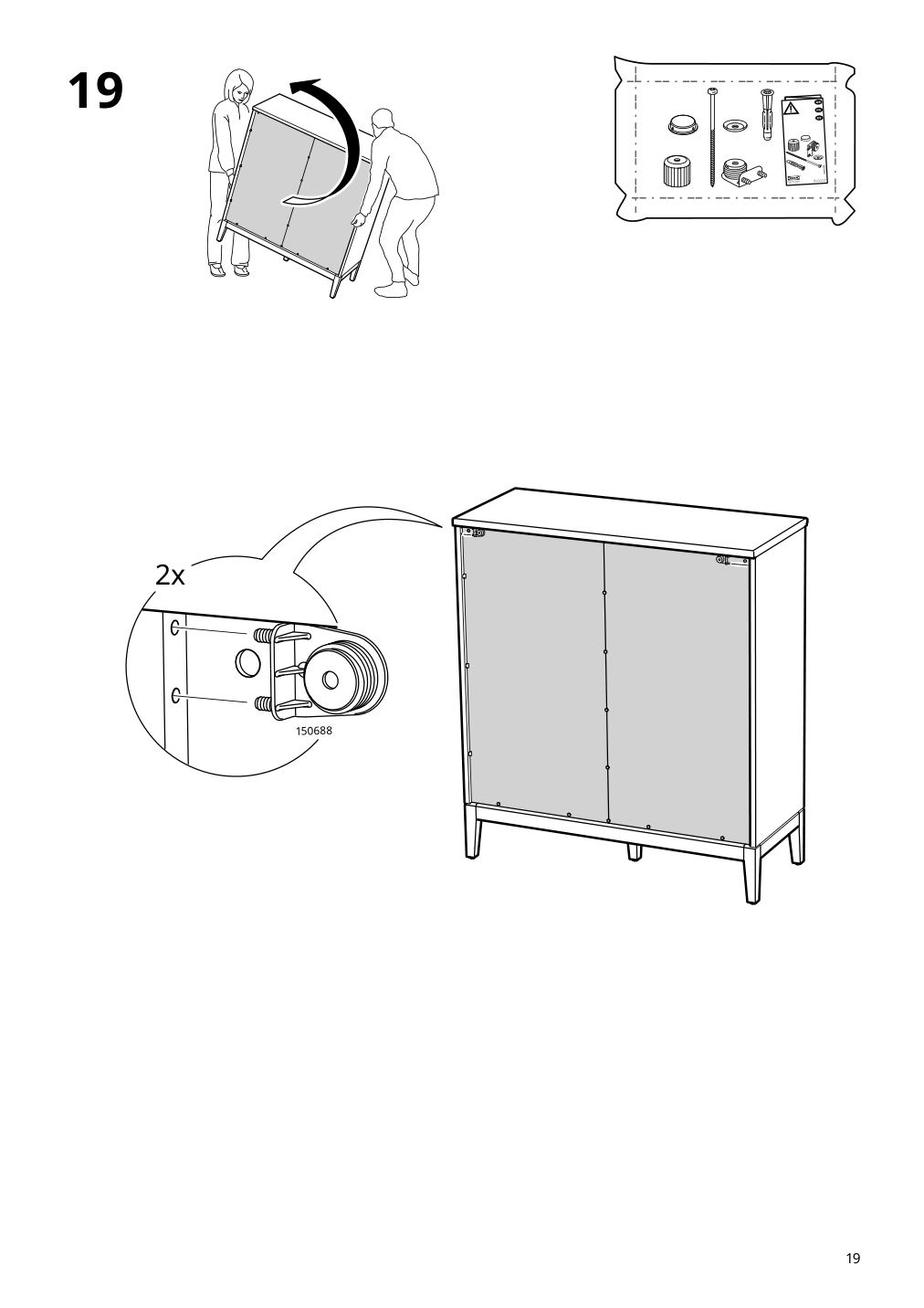 Assembly instructions for IKEA Idanaes cabinet with bi folding doors dark brown stained | Page 19 - IKEA IDANÄS cabinet with bi-folding doors 804.588.20