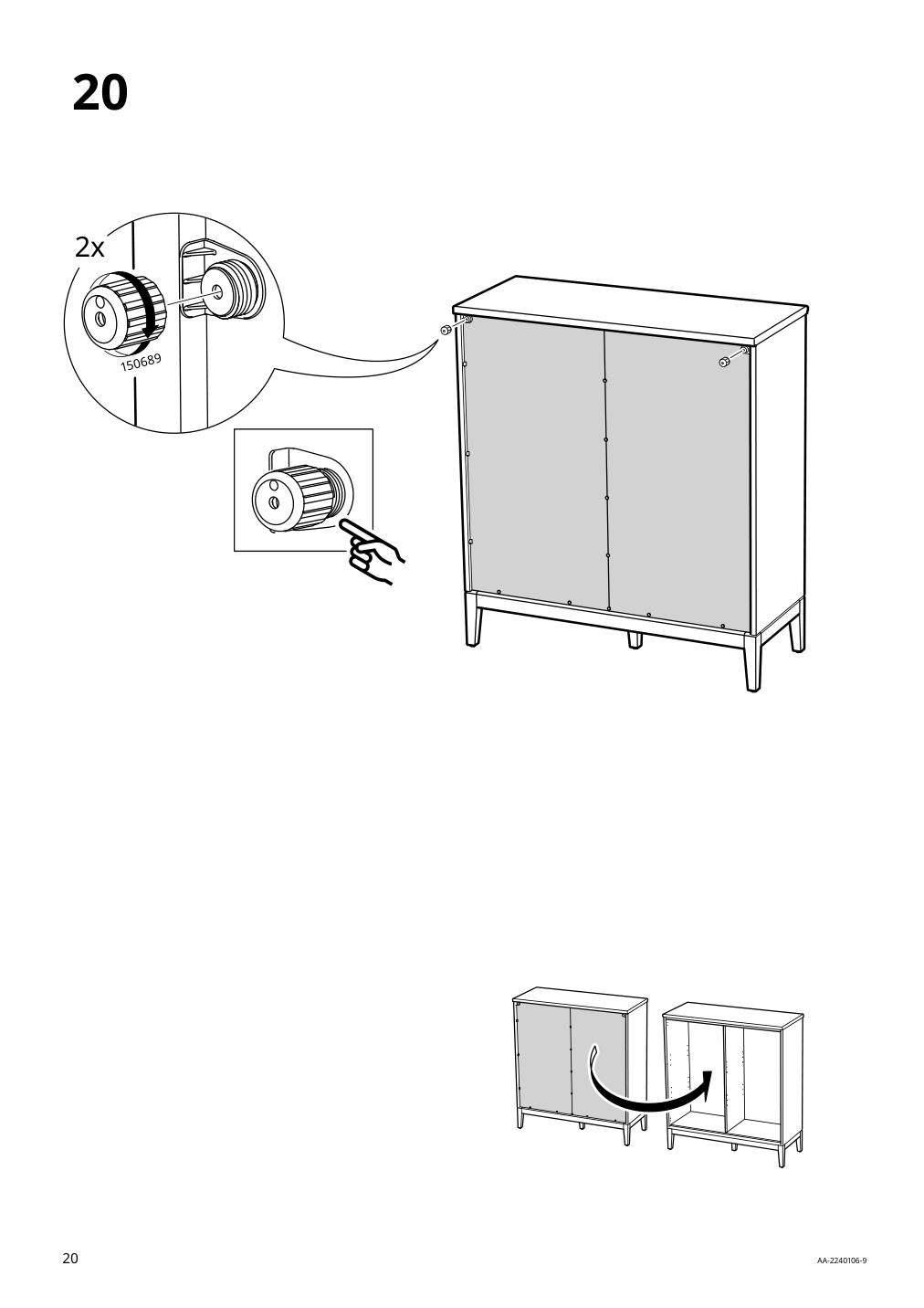 Assembly instructions for IKEA Idanaes cabinet with bi folding doors dark brown stained | Page 20 - IKEA IDANÄS cabinet with bi-folding doors 804.588.20