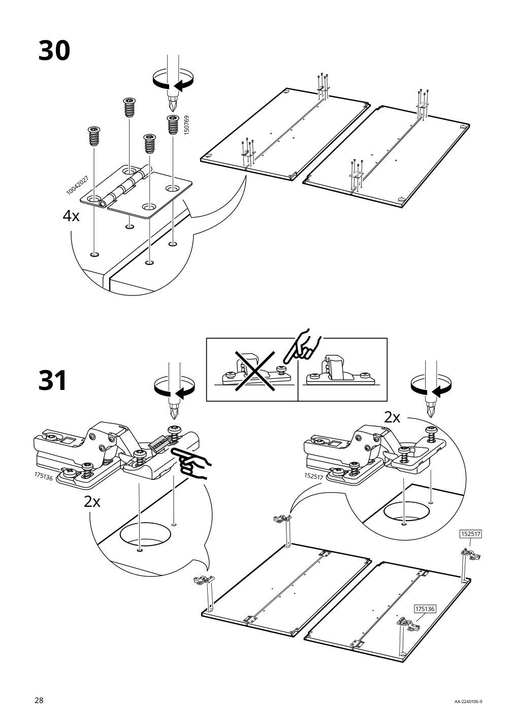 Assembly instructions for IKEA Idanaes cabinet with bi folding doors dark brown stained | Page 28 - IKEA IDANÄS cabinet with bi-folding doors 804.588.20