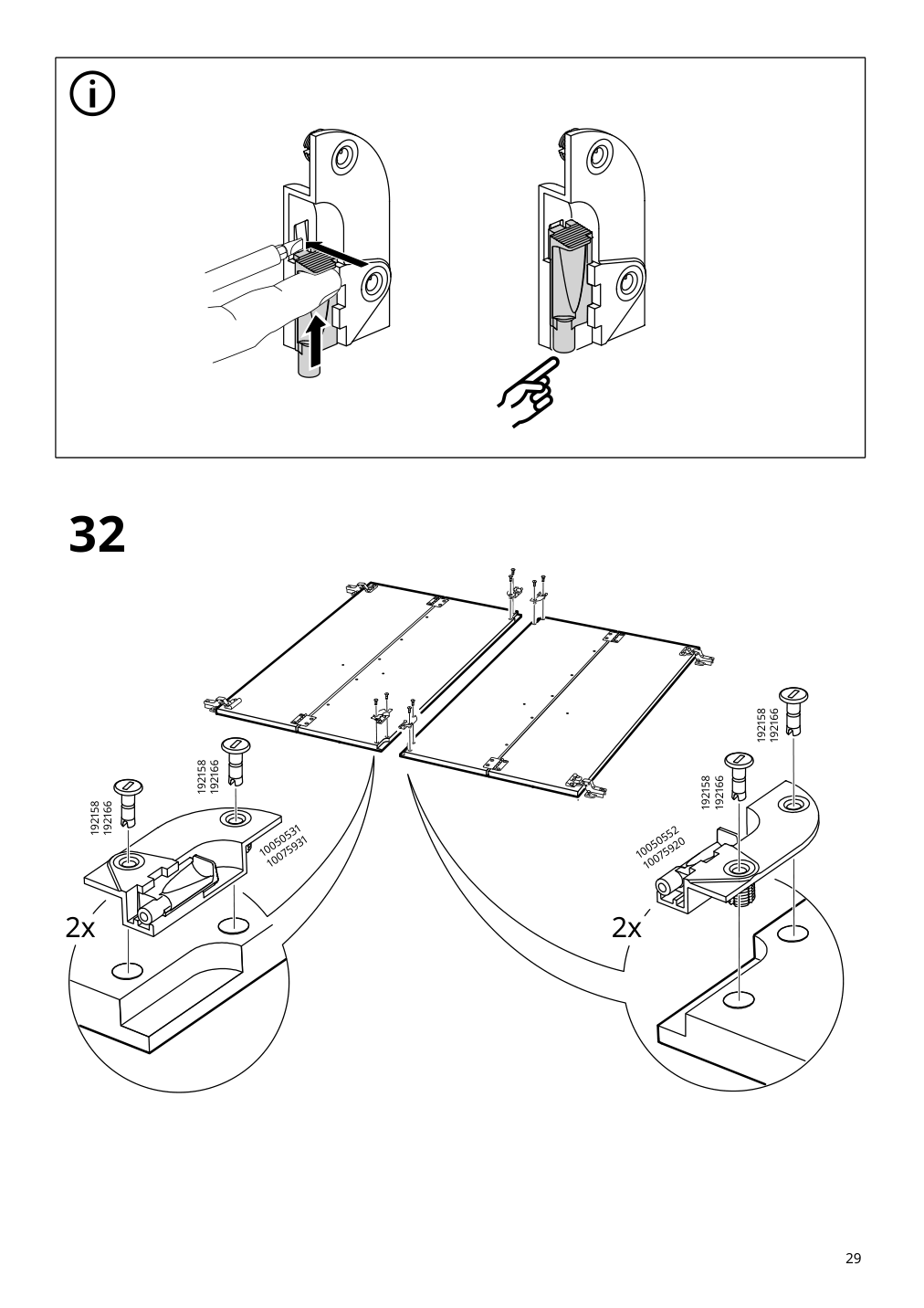 Assembly instructions for IKEA Idanaes cabinet with bi folding doors dark brown stained | Page 29 - IKEA IDANÄS cabinet with bi-folding doors 804.588.20