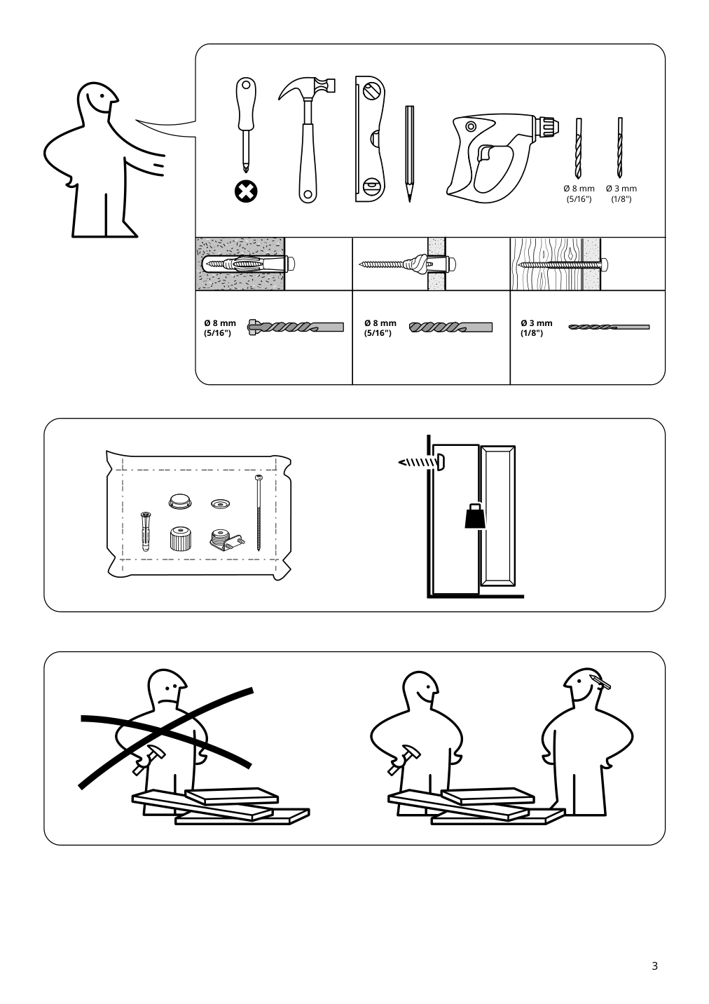 Assembly instructions for IKEA Idanaes cabinet with bi folding doors dark brown stained | Page 3 - IKEA IDANÄS cabinet with bi-folding doors 804.588.20