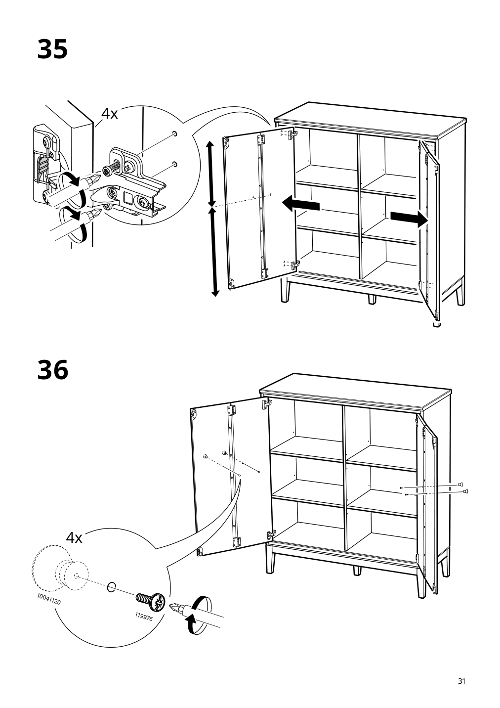 Assembly instructions for IKEA Idanaes cabinet with bi folding doors dark brown stained | Page 31 - IKEA IDANÄS cabinet with bi-folding doors 804.588.20