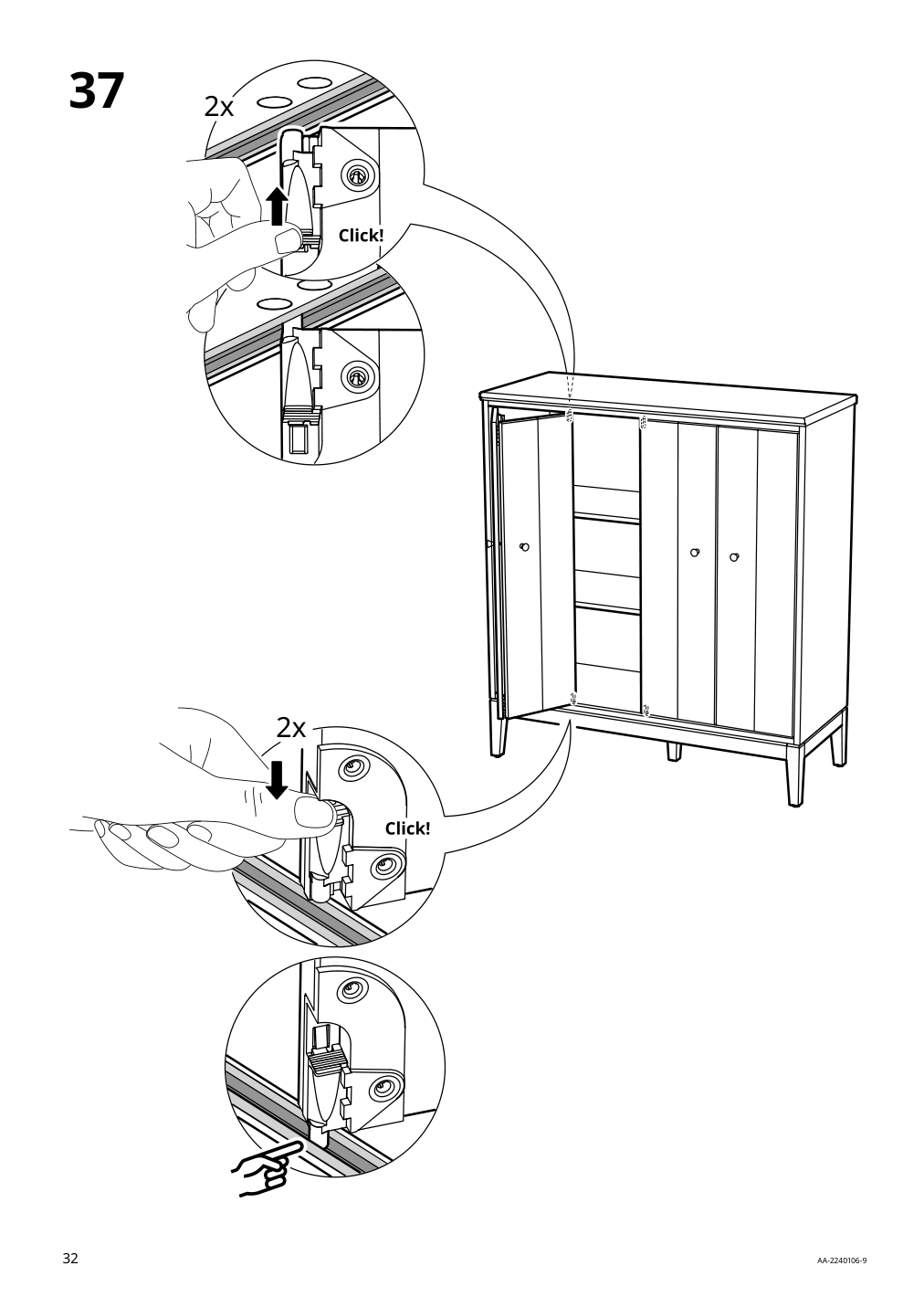 Assembly instructions for IKEA Idanaes cabinet with bi folding doors dark brown stained | Page 32 - IKEA IDANÄS cabinet with bi-folding doors 804.588.20