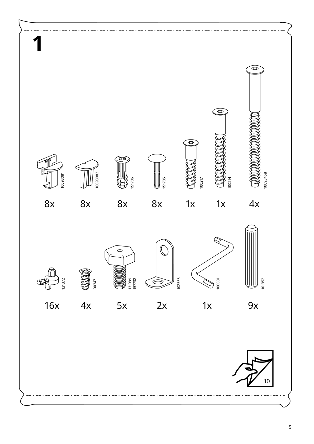 Assembly instructions for IKEA Idanaes cabinet with bi folding doors dark brown stained | Page 5 - IKEA IDANÄS cabinet with bi-folding doors 804.588.20