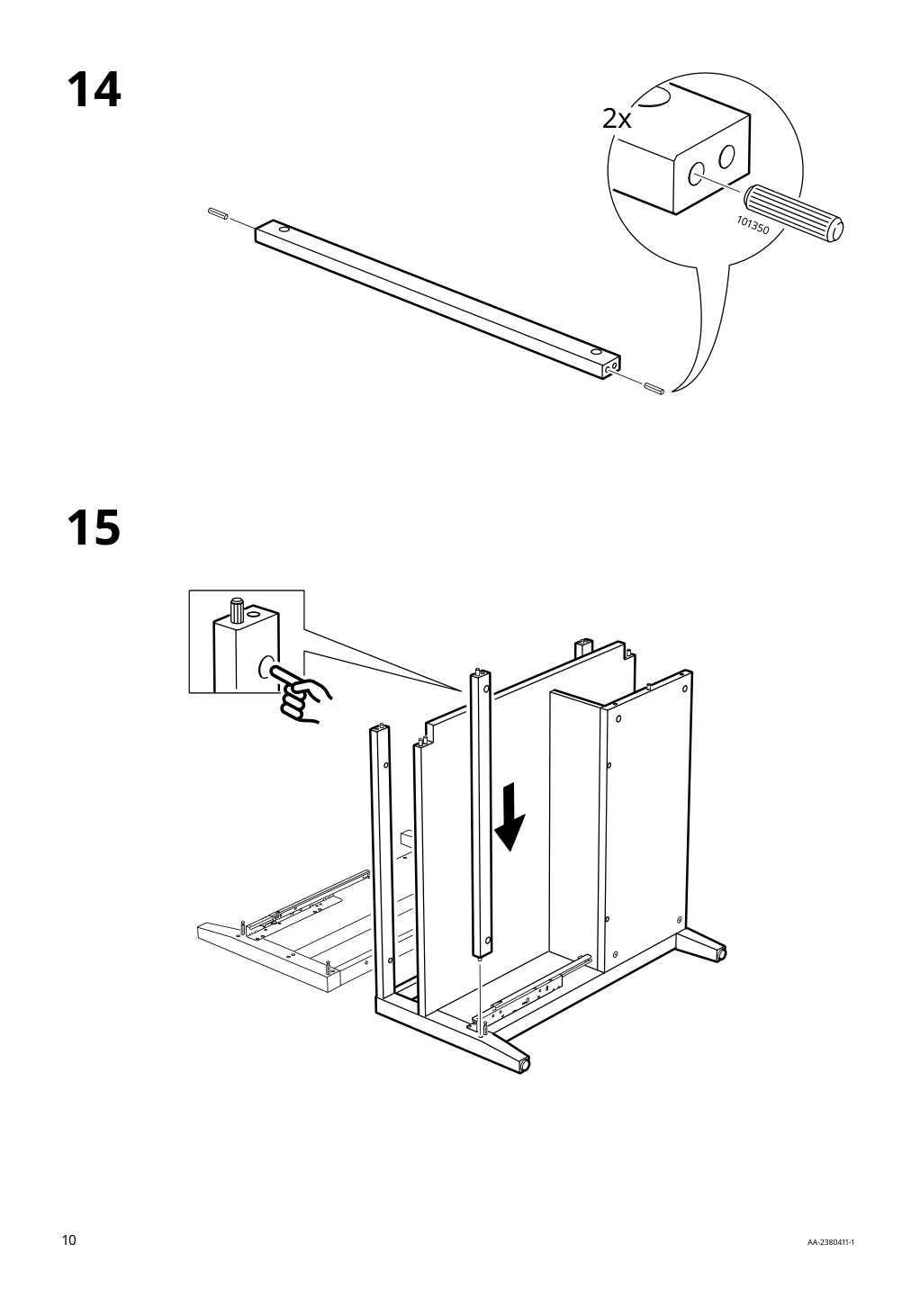 Assembly instructions for IKEA Idanaes coffee table dark brown stained | Page 10 - IKEA IDANÄS coffee table 105.000.02