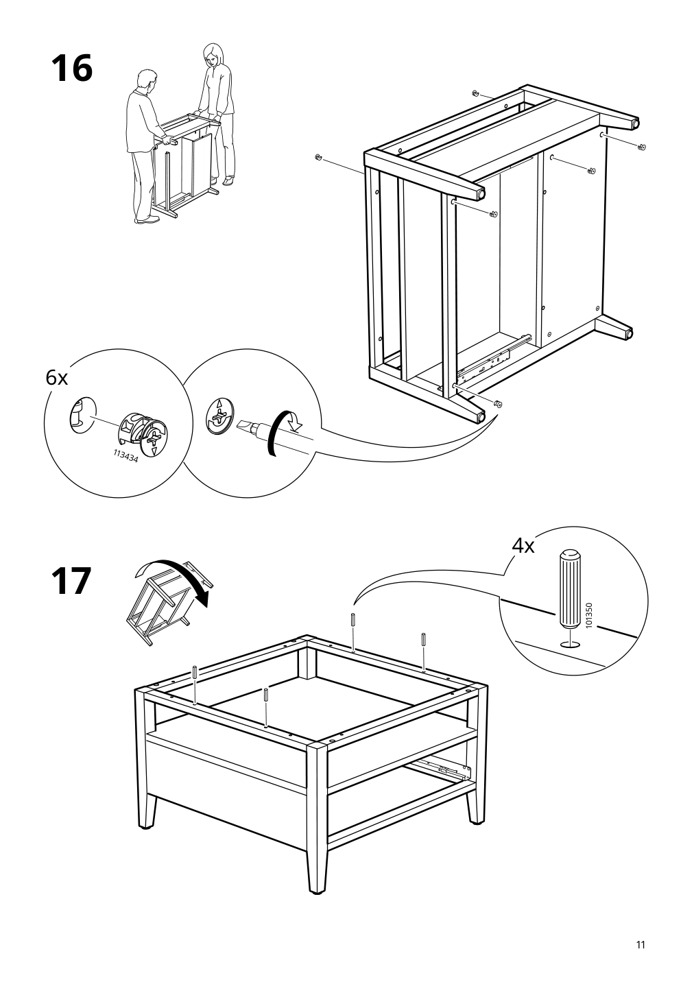 Assembly instructions for IKEA Idanaes coffee table dark brown stained | Page 11 - IKEA IDANÄS coffee table 105.000.02