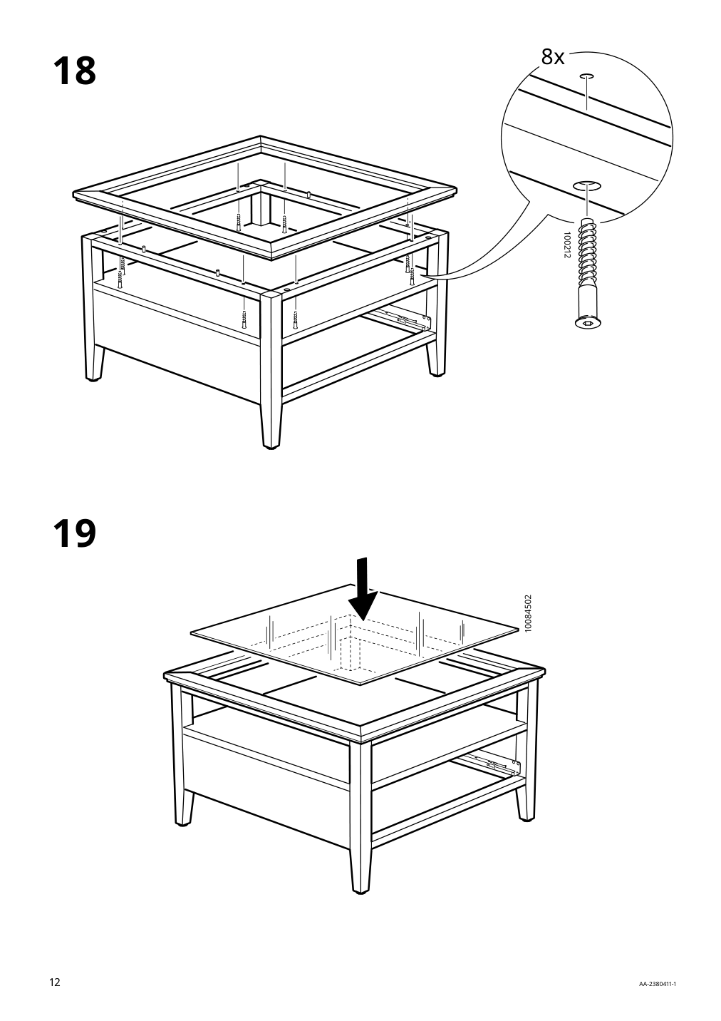 Assembly instructions for IKEA Idanaes coffee table dark brown stained | Page 12 - IKEA IDANÄS coffee table 105.000.02