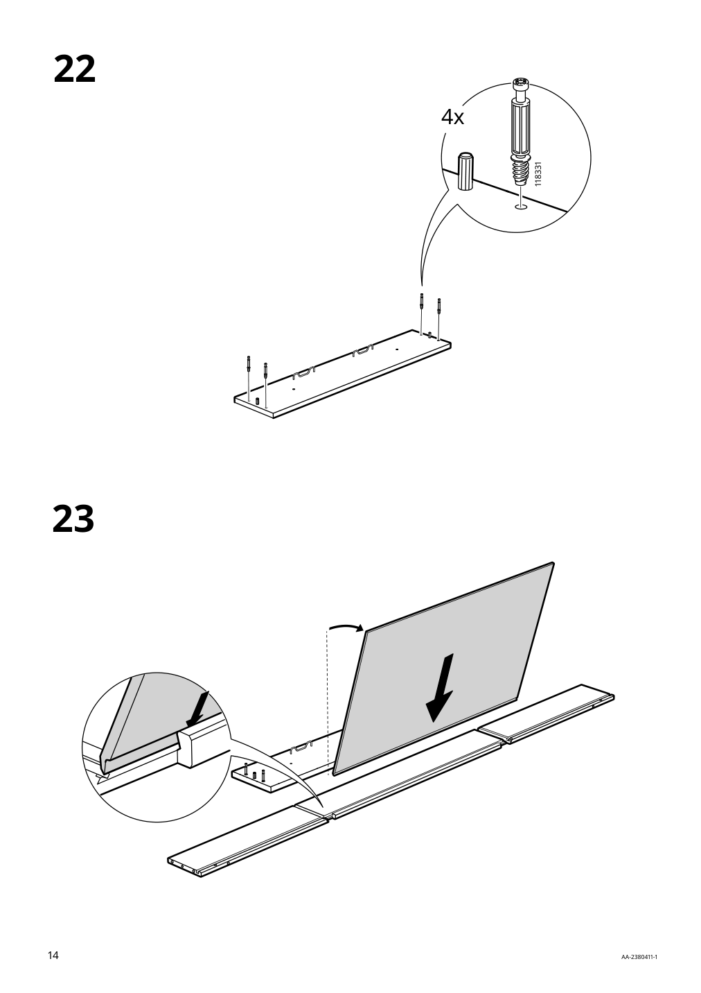 Assembly instructions for IKEA Idanaes coffee table dark brown stained | Page 14 - IKEA IDANÄS coffee table 105.000.02