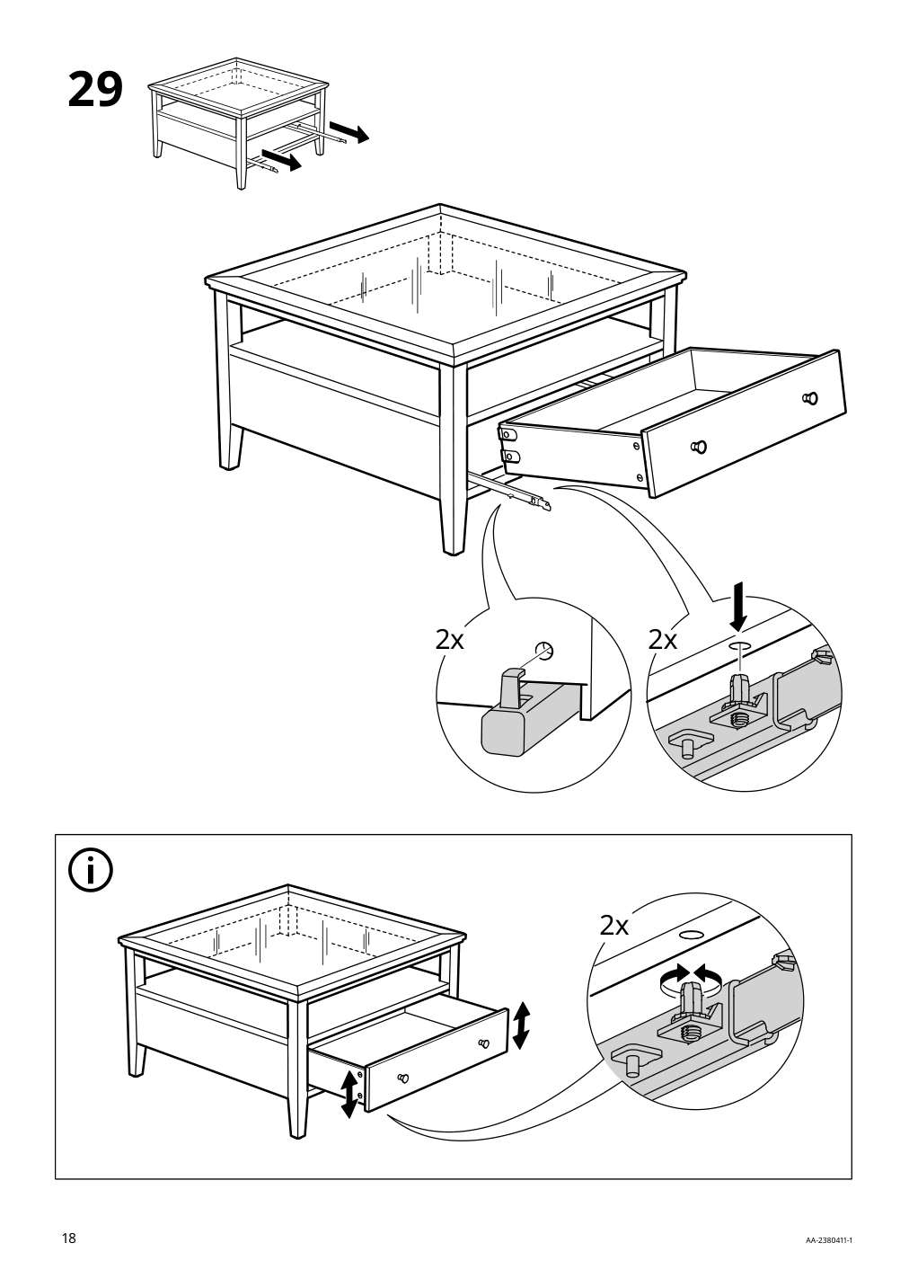 Assembly instructions for IKEA Idanaes coffee table dark brown stained | Page 18 - IKEA IDANÄS coffee table 105.000.02