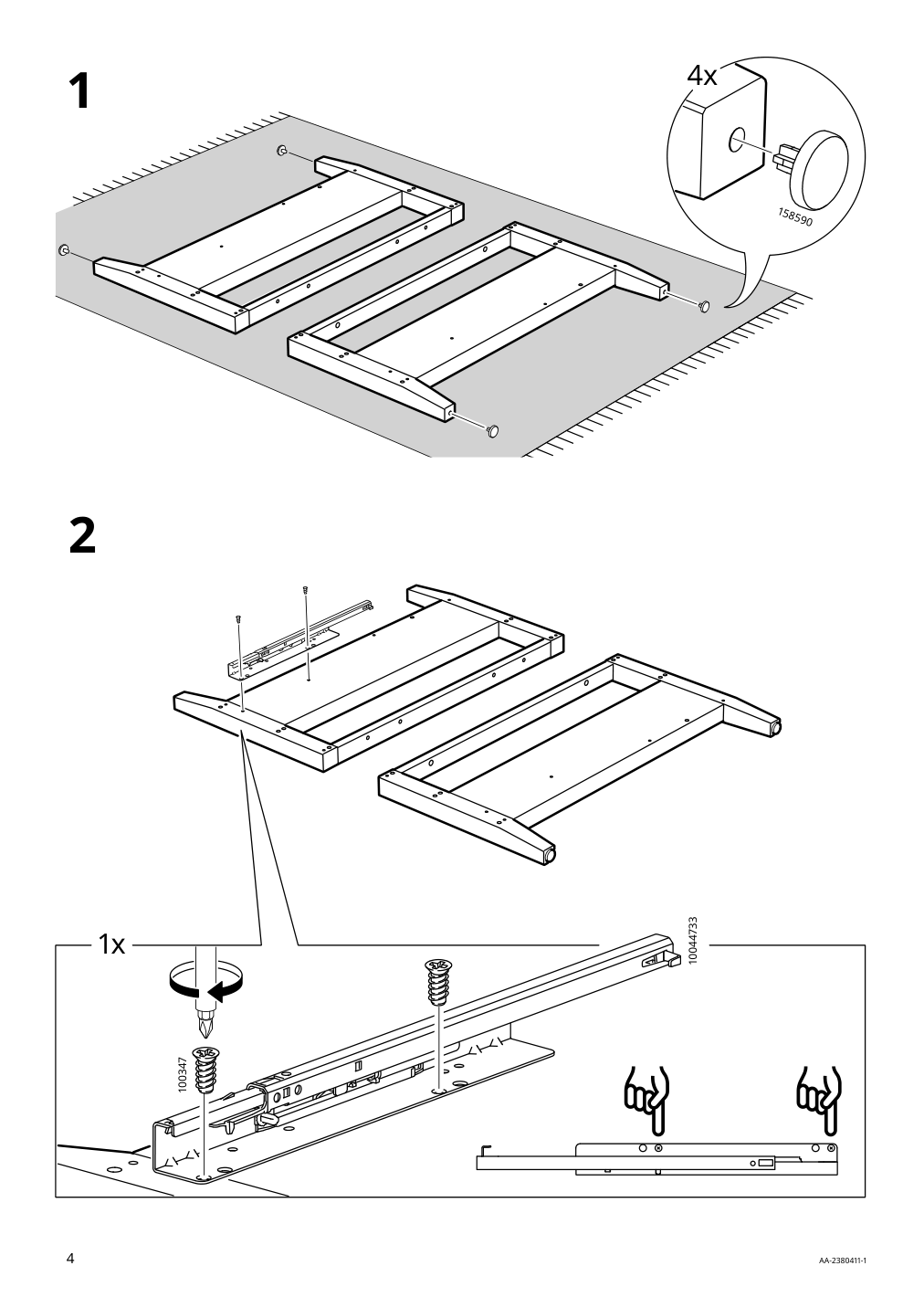 Assembly instructions for IKEA Idanaes coffee table dark brown stained | Page 4 - IKEA IDANÄS coffee table 105.000.02