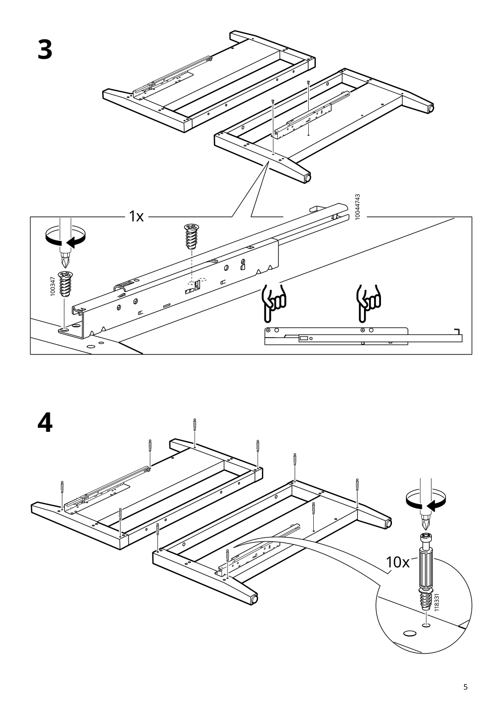 Assembly instructions for IKEA Idanaes coffee table dark brown stained | Page 5 - IKEA IDANÄS coffee table 105.000.02