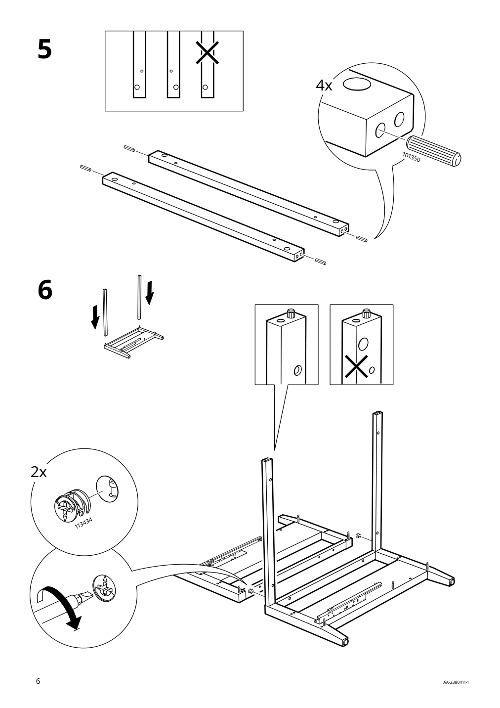 Assembly instructions for IKEA Idanaes coffee table dark brown stained | Page 6 - IKEA IDANÄS coffee table 105.000.02