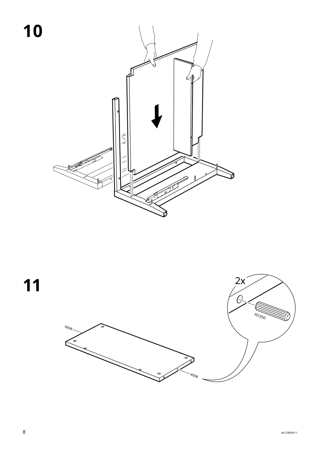 Assembly instructions for IKEA Idanaes coffee table dark brown stained | Page 8 - IKEA IDANÄS coffee table 105.000.02