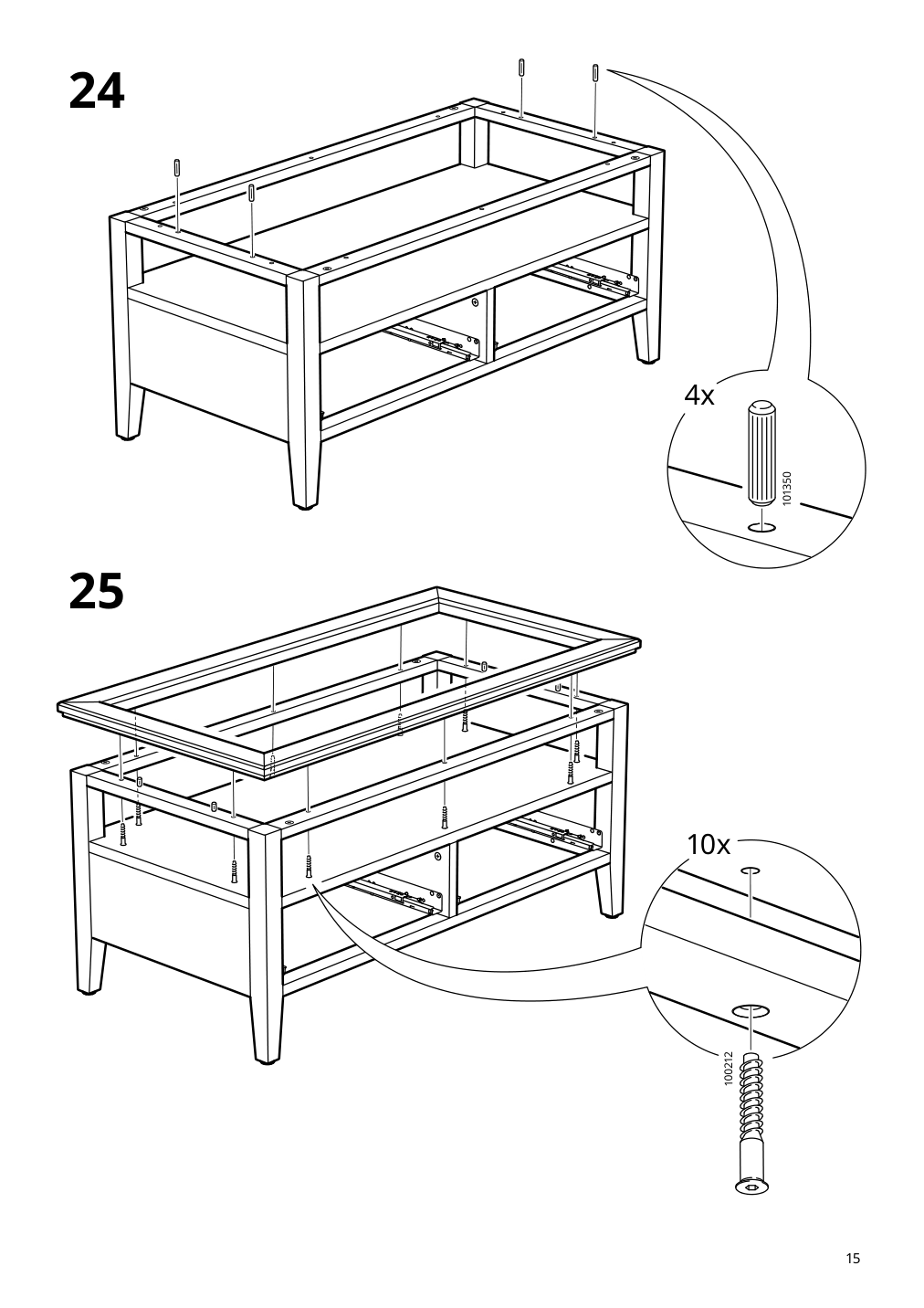 Assembly instructions for IKEA Idanaes coffee table dark brown stained | Page 15 - IKEA IDANÄS coffee table 804.878.70