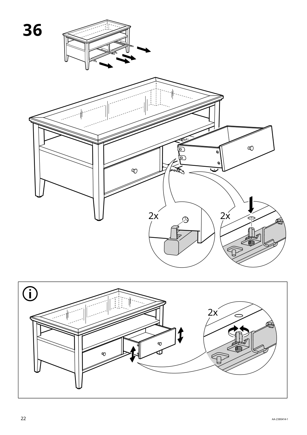 Assembly instructions for IKEA Idanaes coffee table dark brown stained | Page 22 - IKEA IDANÄS coffee table 804.878.70