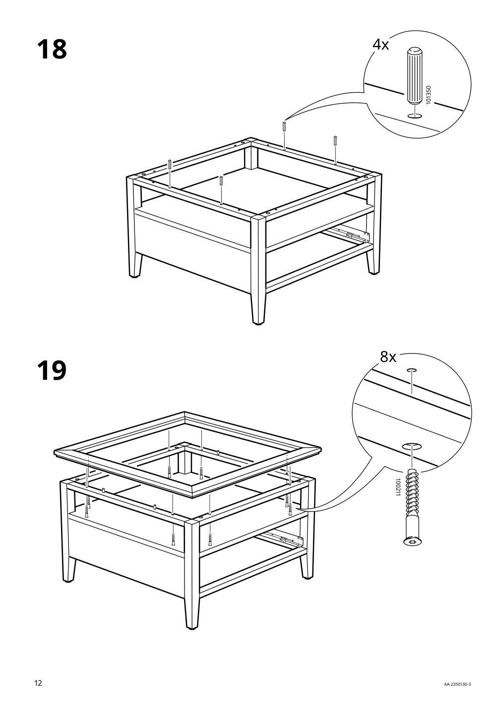 Assembly instructions for IKEA Idanaes coffee table white | Page 12 - IKEA IDANÄS coffee table 405.000.05