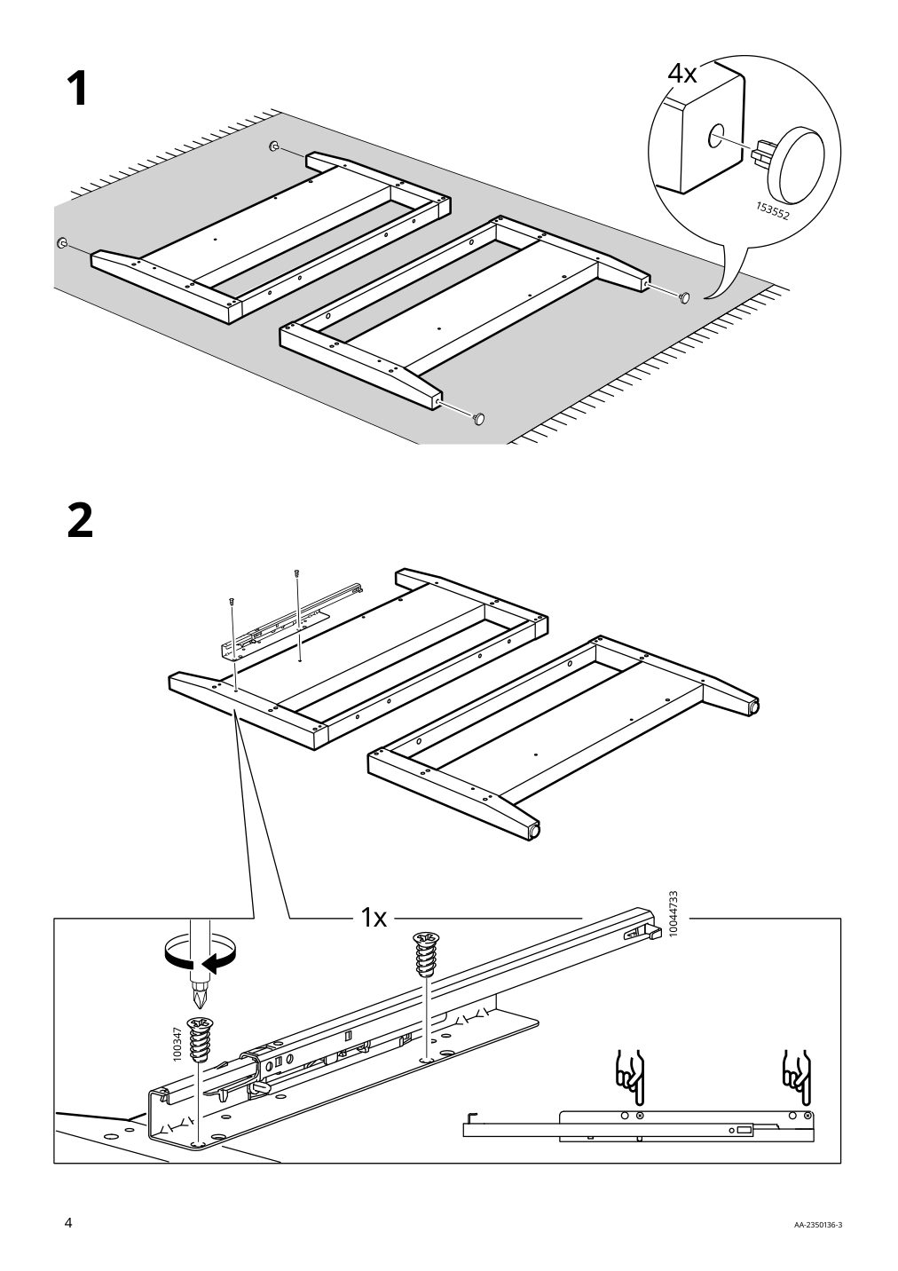 Assembly instructions for IKEA Idanaes coffee table white | Page 4 - IKEA IDANÄS coffee table 405.000.05