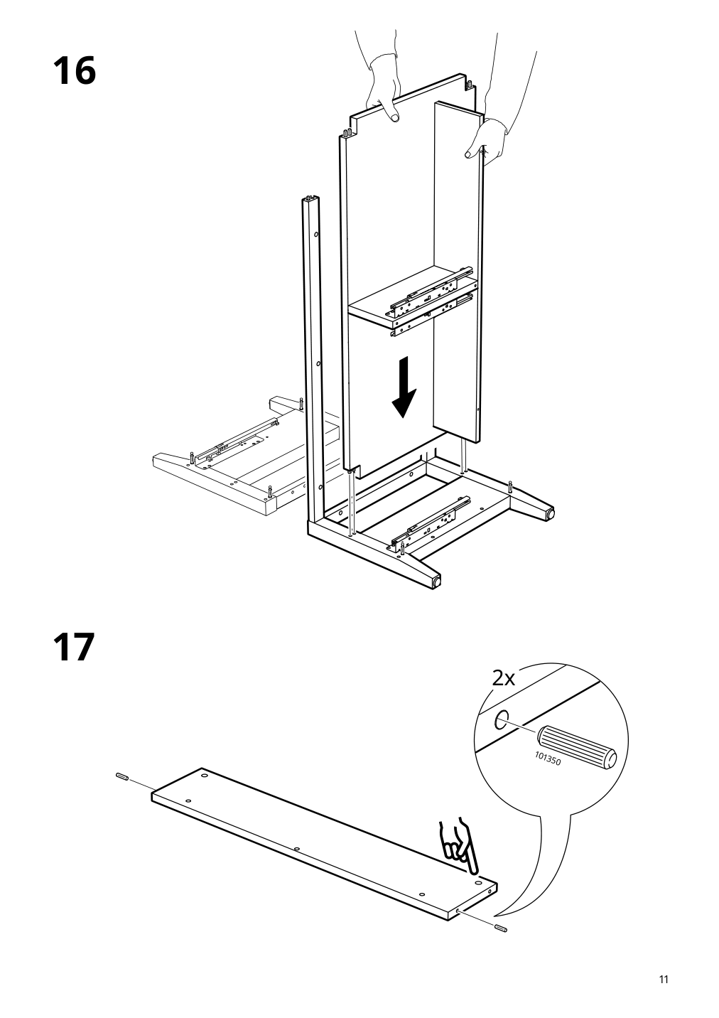 Assembly instructions for IKEA Idanaes coffee table white | Page 11 - IKEA IDANÄS coffee table 204.878.73