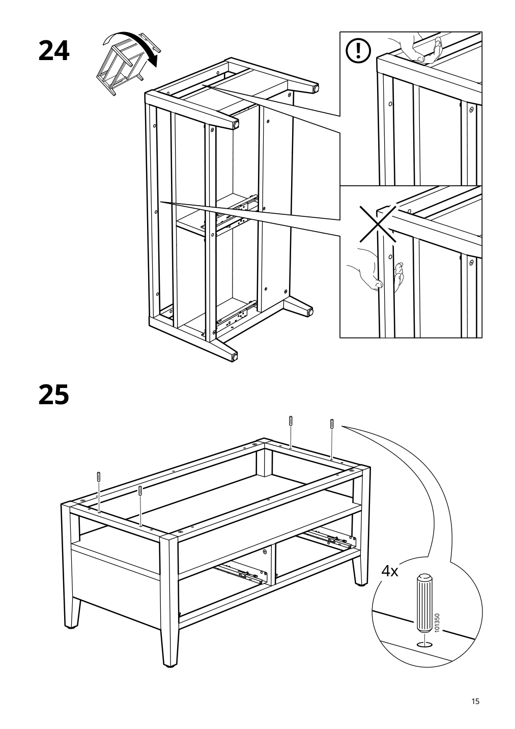 Assembly instructions for IKEA Idanaes coffee table white | Page 15 - IKEA IDANÄS coffee table 204.878.73