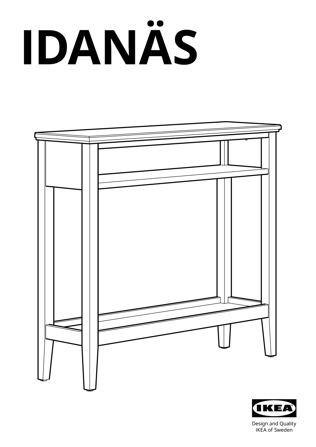 Assembly instructions for IKEA Idanaes console table dark brown stained | Page 1 - IKEA IDANÄS console table 504.878.76