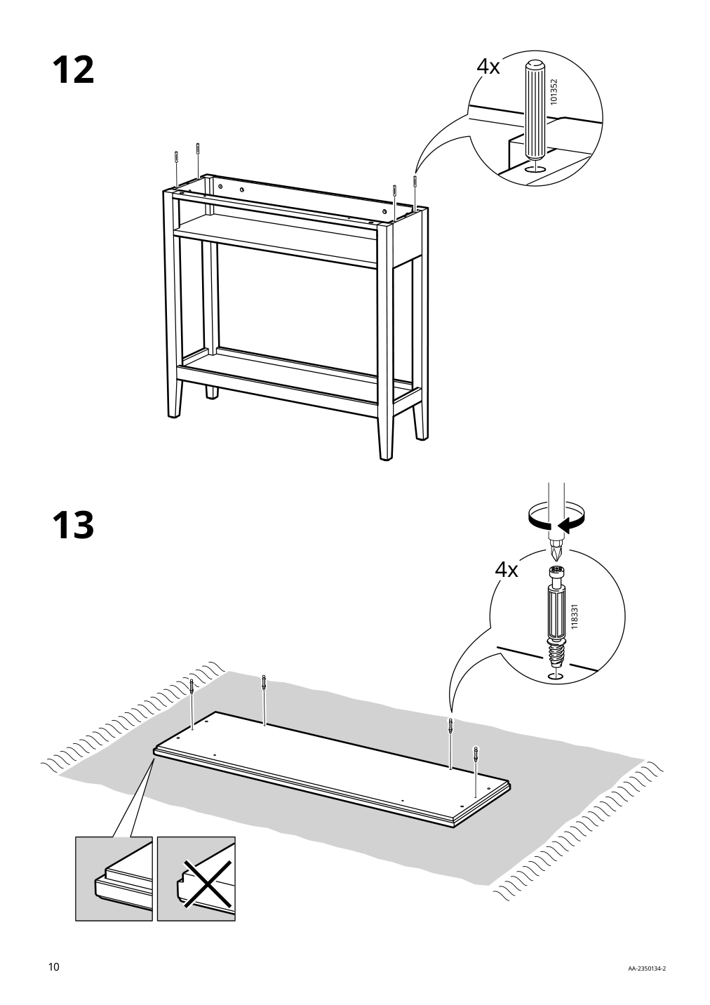 Assembly instructions for IKEA Idanaes console table dark brown stained | Page 10 - IKEA IDANÄS console table 504.878.76