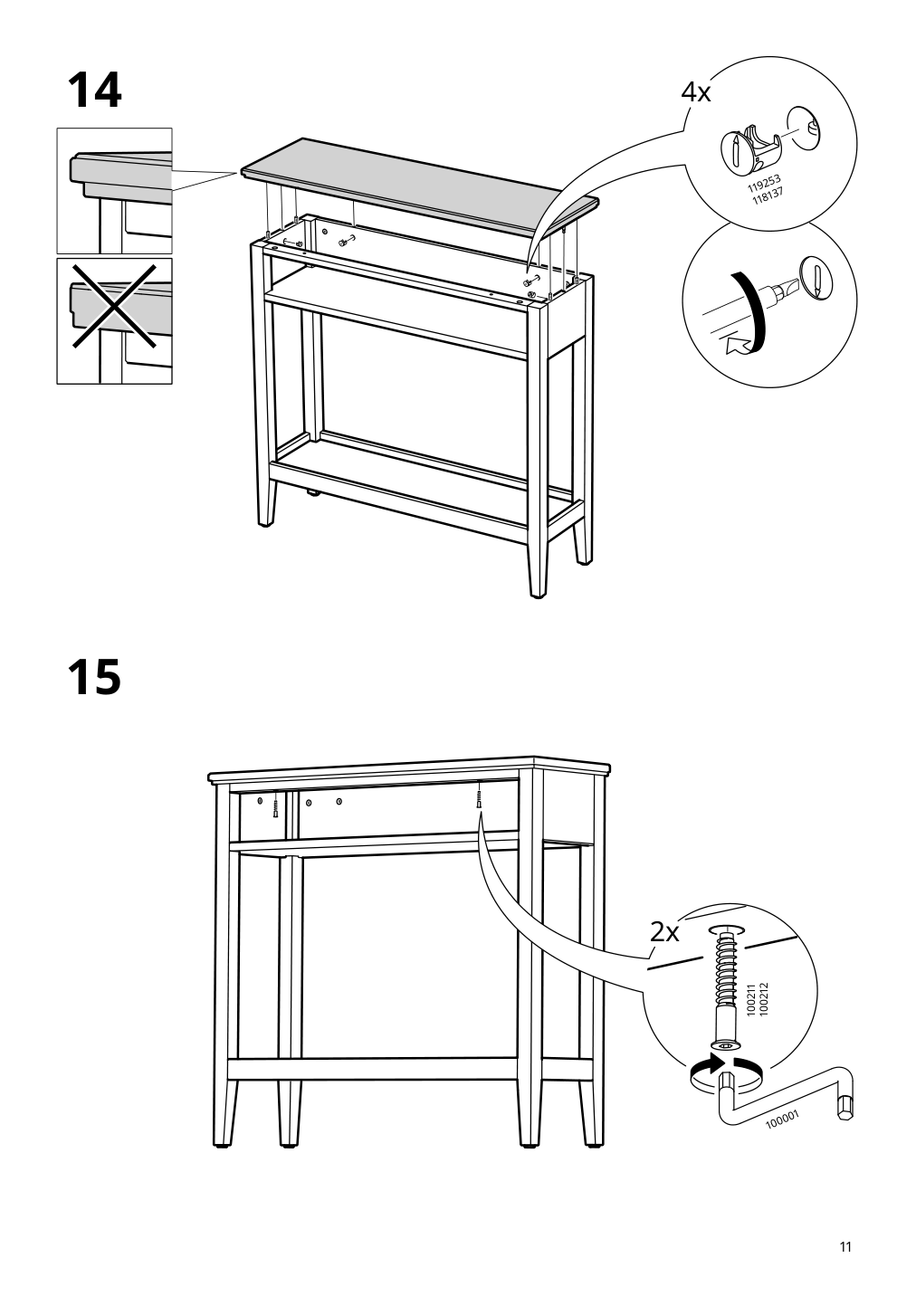 Assembly instructions for IKEA Idanaes console table dark brown stained | Page 11 - IKEA IDANÄS console table 504.878.76