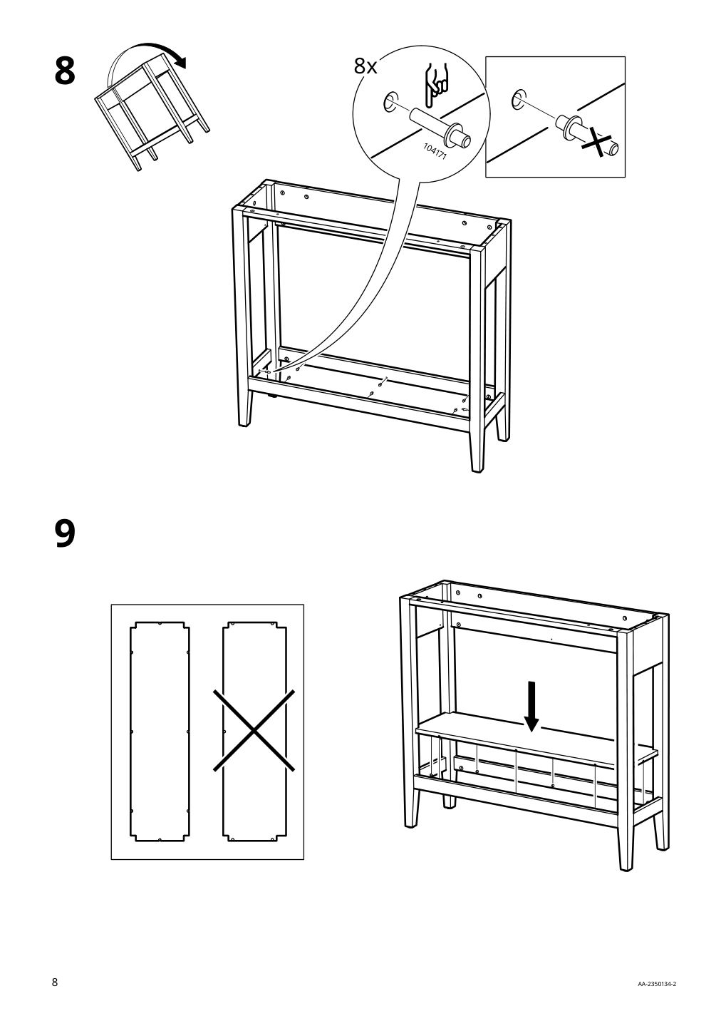 Assembly instructions for IKEA Idanaes console table dark brown stained | Page 8 - IKEA IDANÄS console table 504.878.76